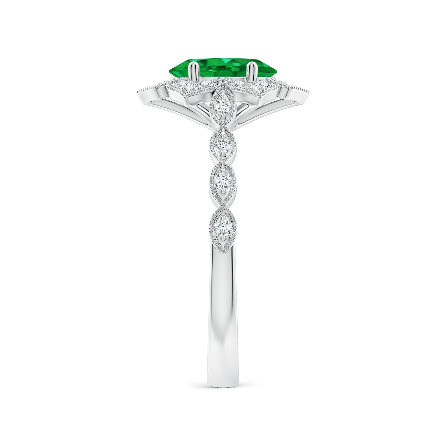 AAA - Emerald / 1.28 CT / 14 KT White Gold