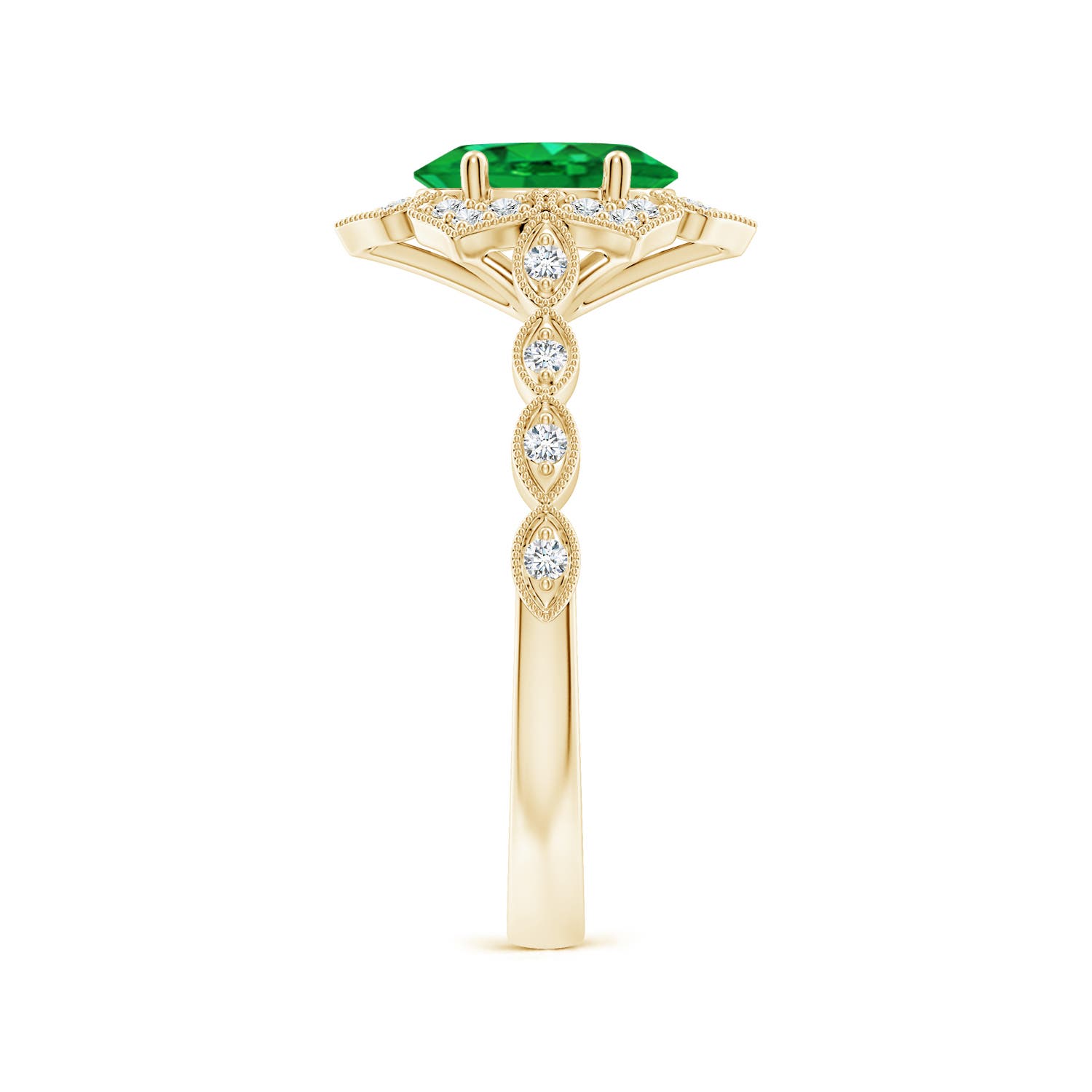 AAA - Emerald / 1.28 CT / 14 KT Yellow Gold