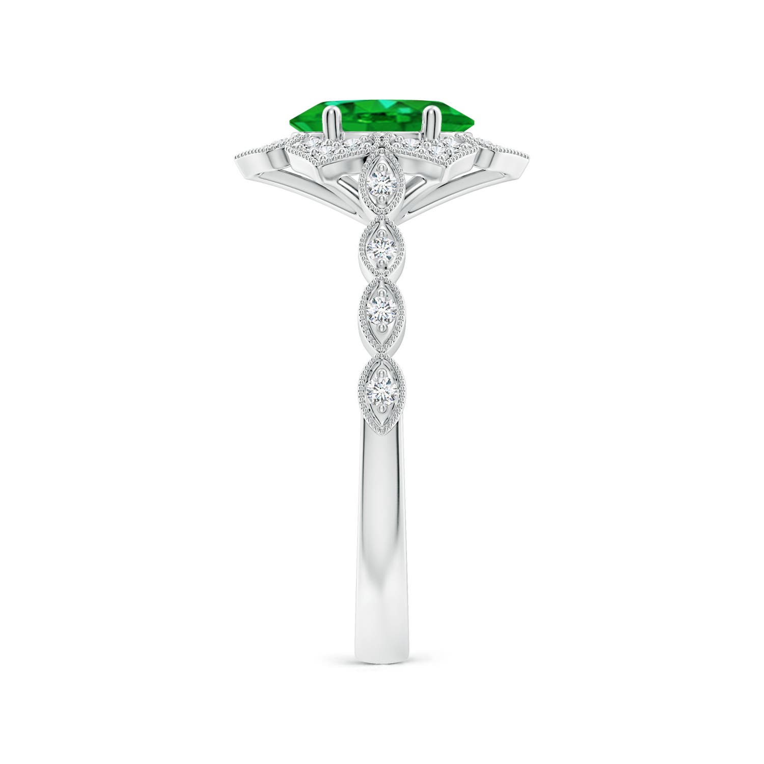 AAAA - Emerald / 1.28 CT / 14 KT White Gold