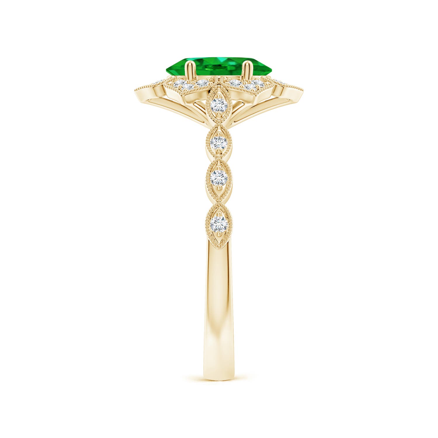 AAAA - Emerald / 1.28 CT / 14 KT Yellow Gold