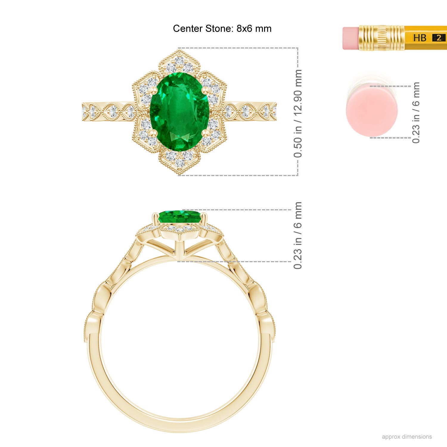 AAAA - Emerald / 1.28 CT / 14 KT Yellow Gold