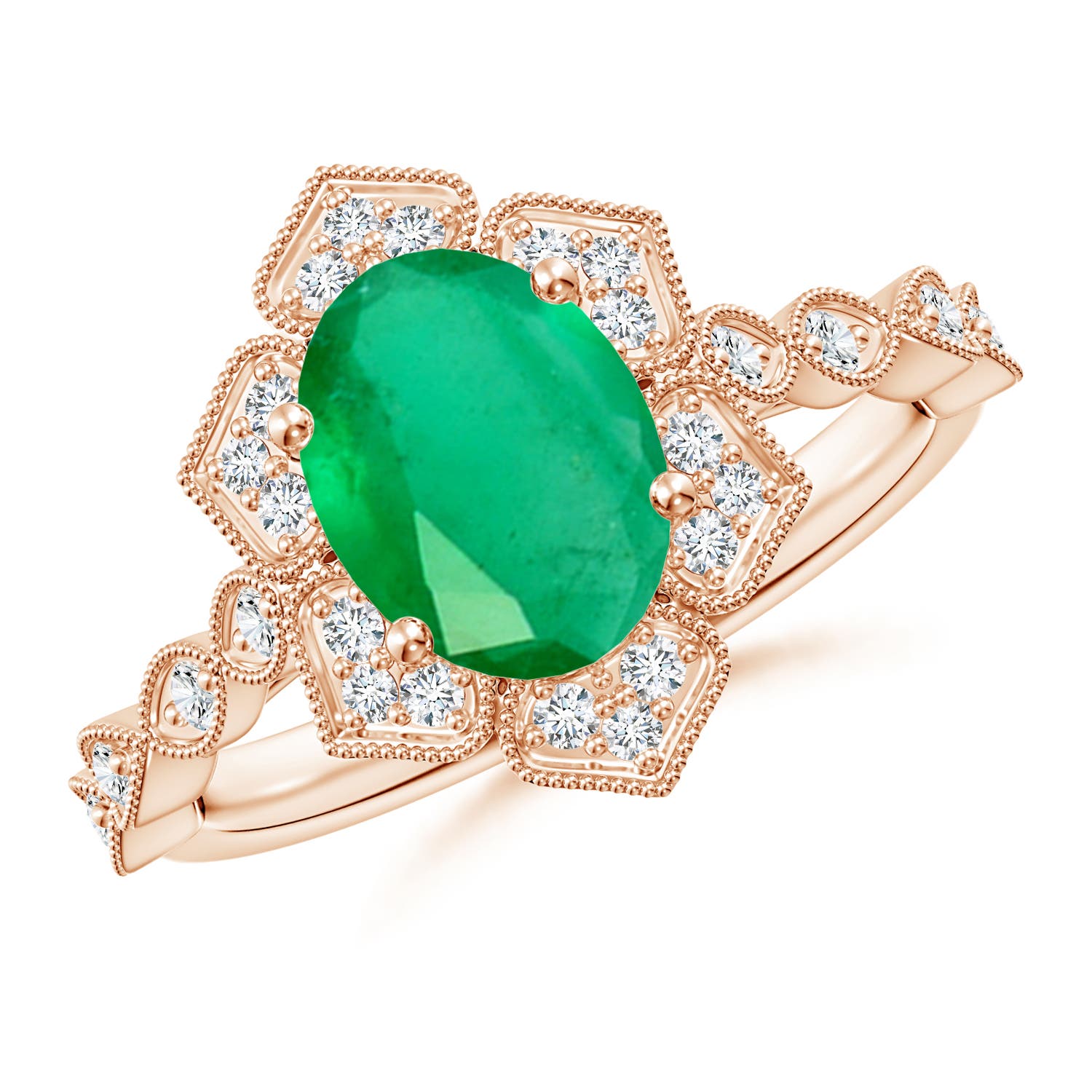 A - Emerald / 1.76 CT / 14 KT Rose Gold