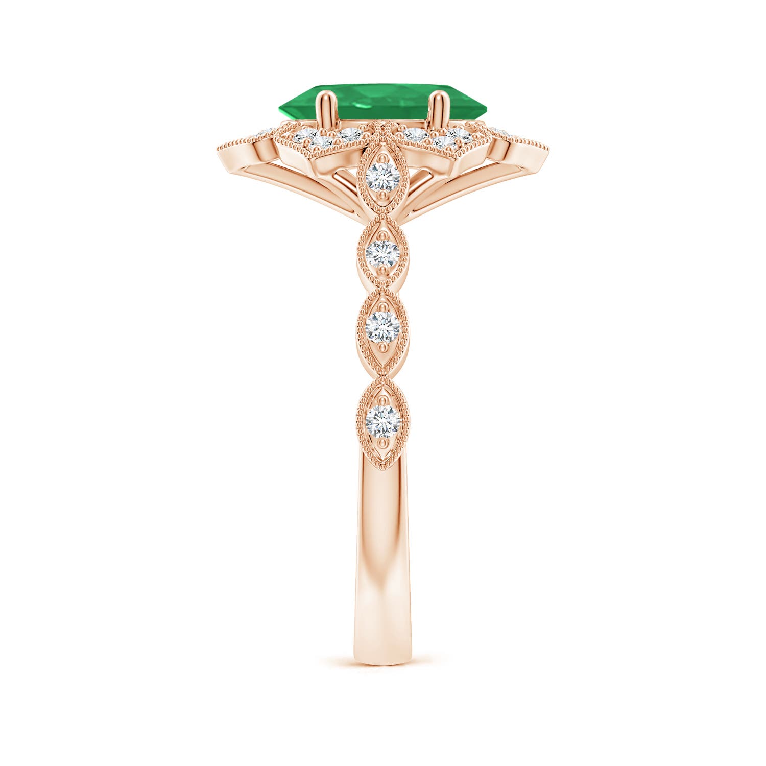 A - Emerald / 1.76 CT / 14 KT Rose Gold