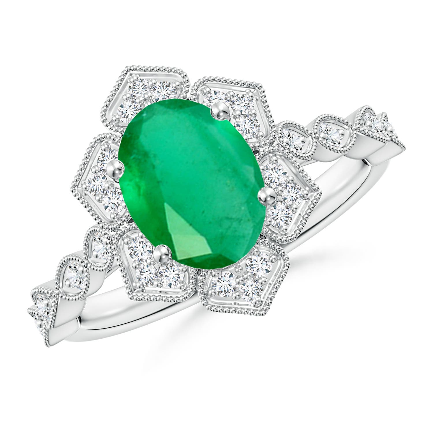 A - Emerald / 1.76 CT / 14 KT White Gold