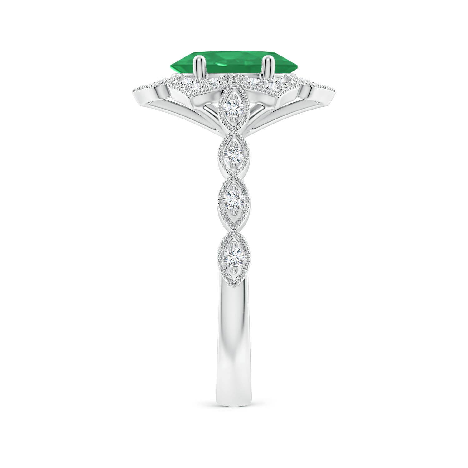 A - Emerald / 1.76 CT / 14 KT White Gold