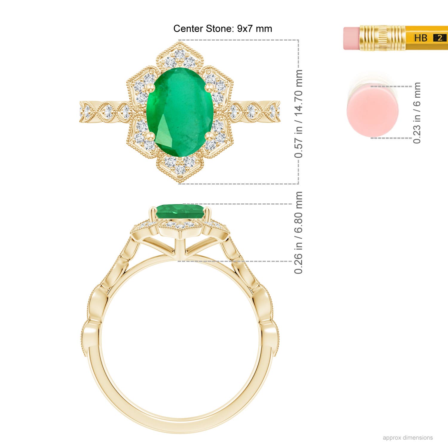 A - Emerald / 1.76 CT / 14 KT Yellow Gold