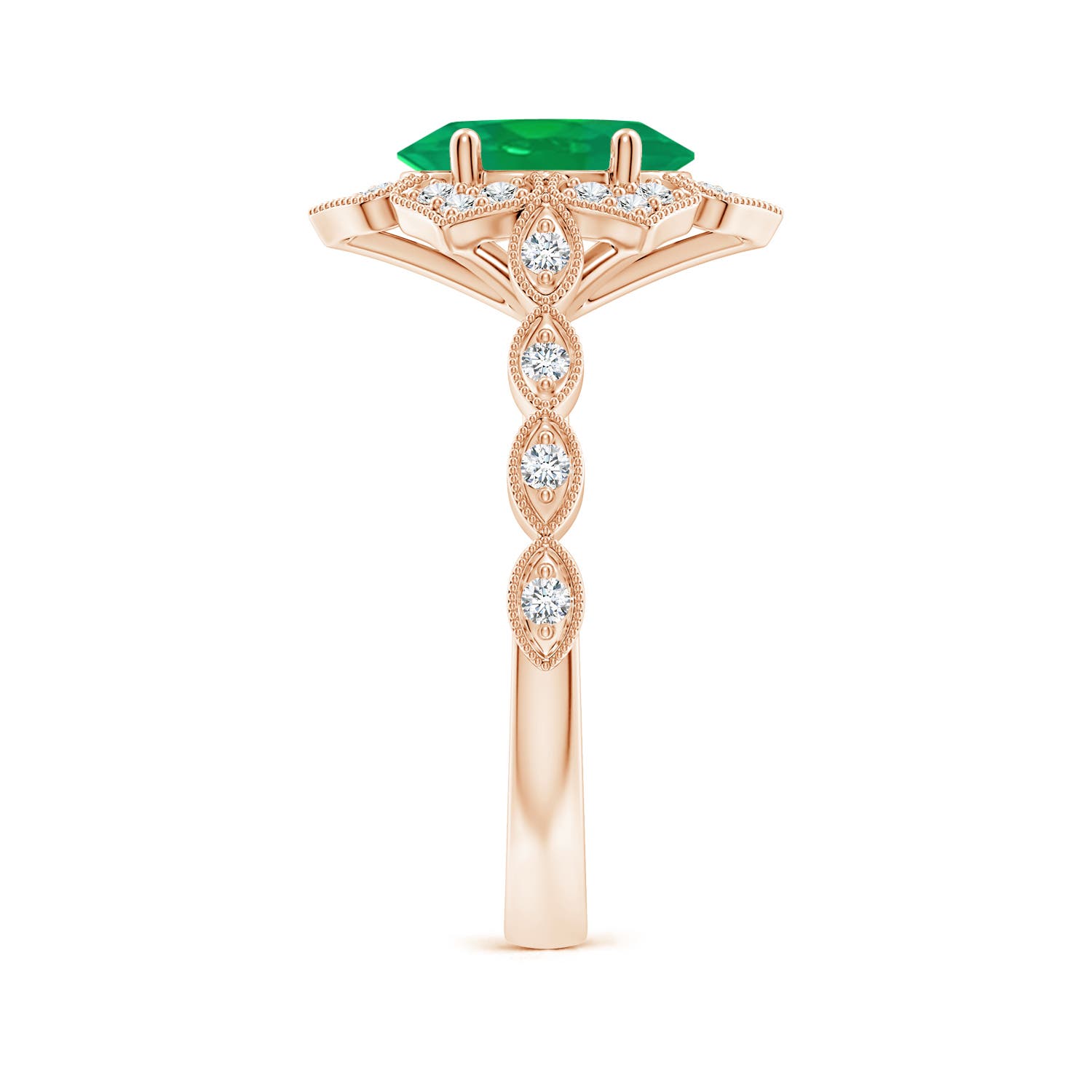 AA - Emerald / 1.76 CT / 14 KT Rose Gold