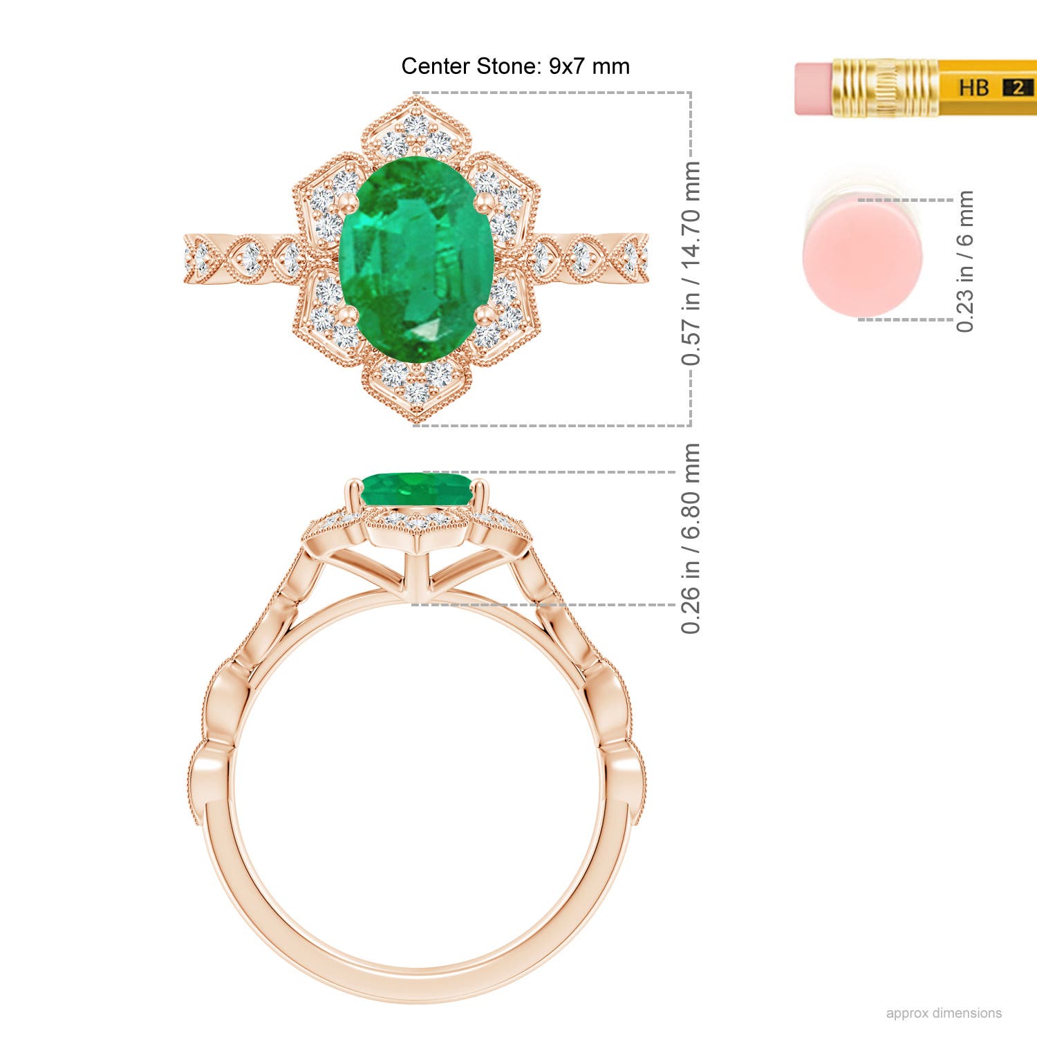 AA - Emerald / 1.76 CT / 14 KT Rose Gold