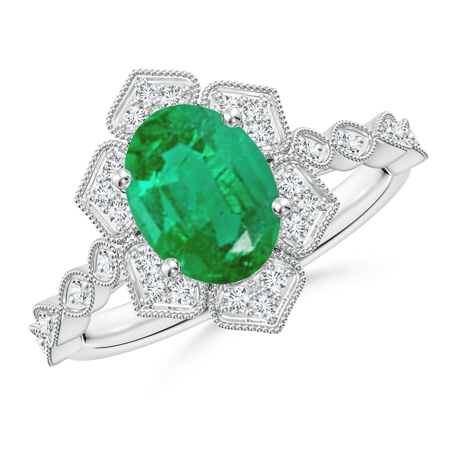 AA - Emerald / 1.76 CT / 14 KT White Gold