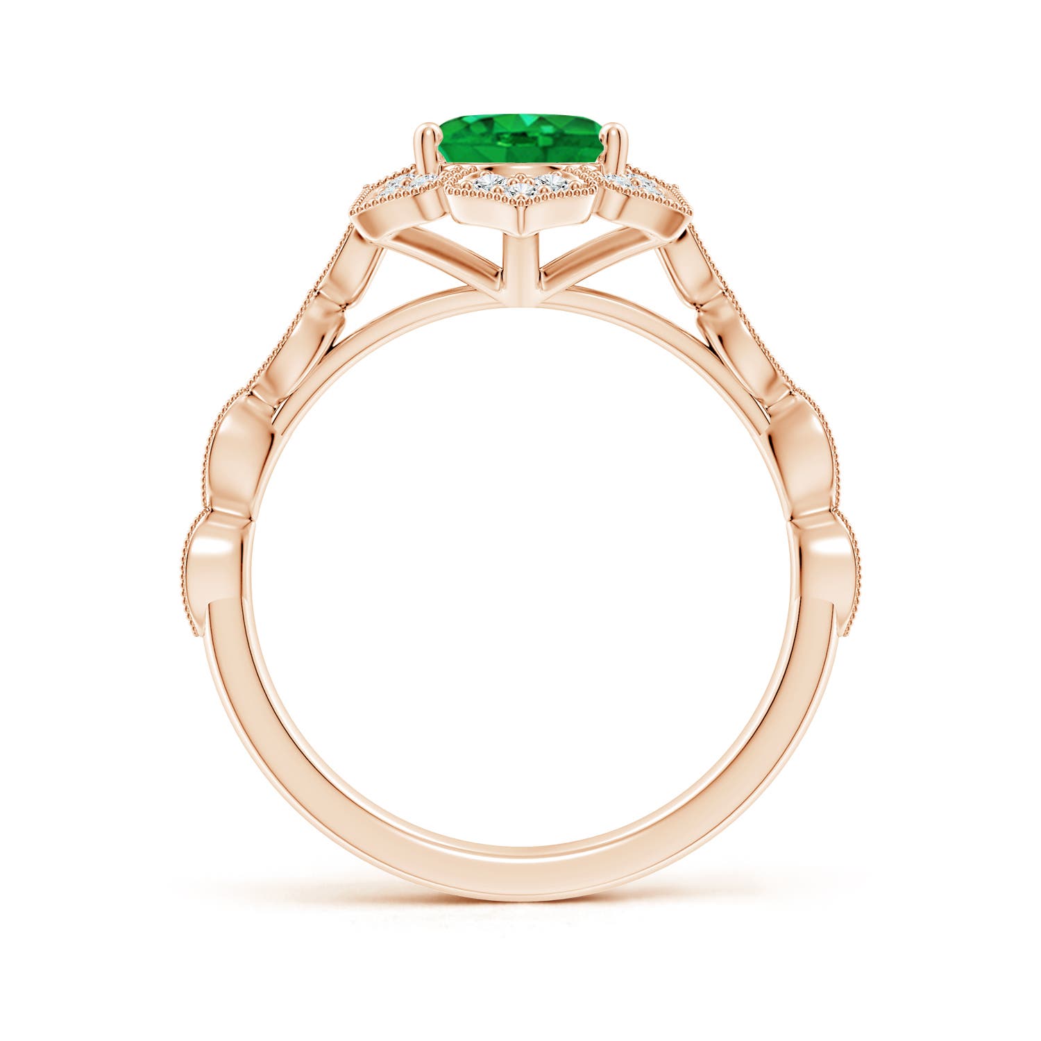 AAA - Emerald / 1.76 CT / 14 KT Rose Gold