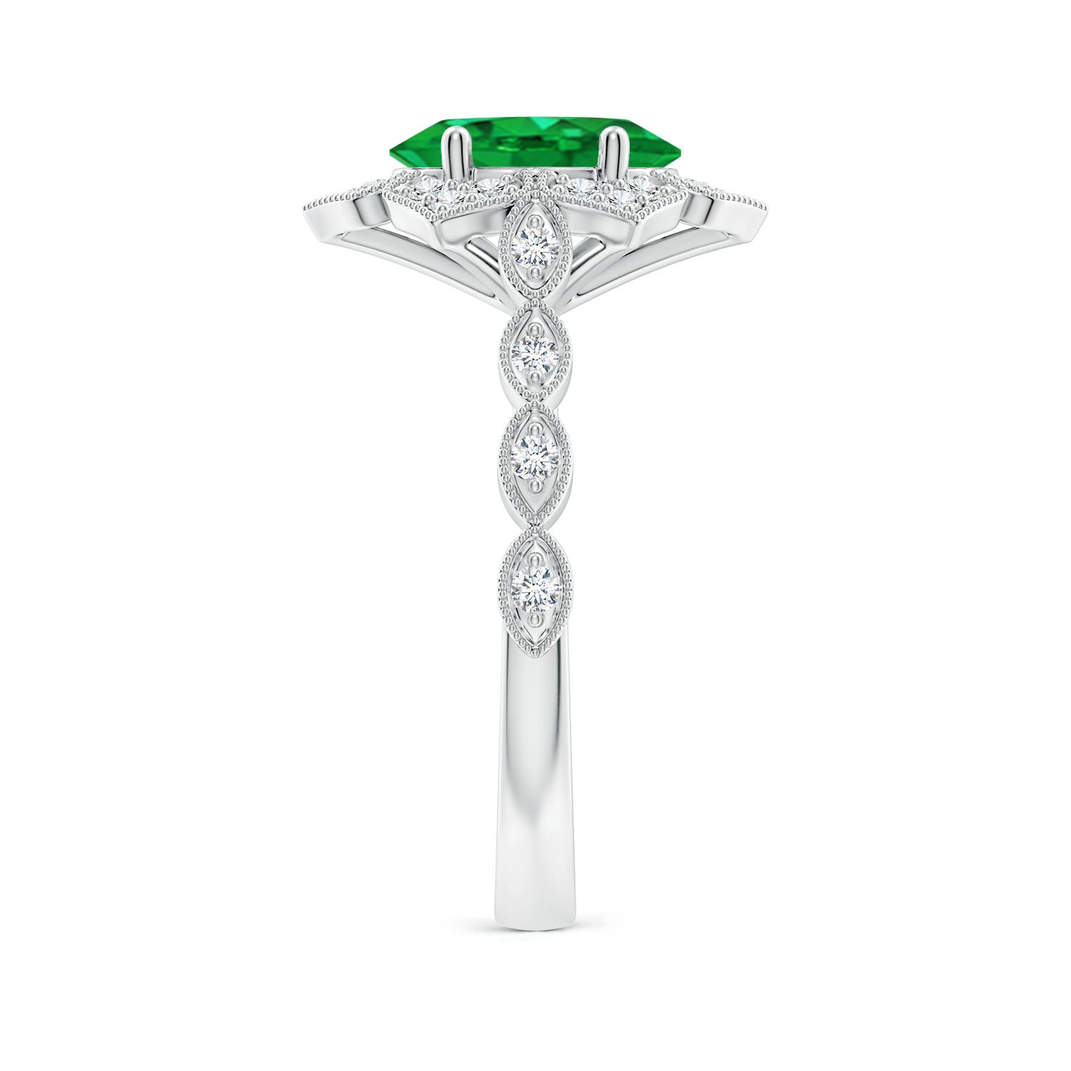 AAA - Emerald / 1.76 CT / 14 KT White Gold