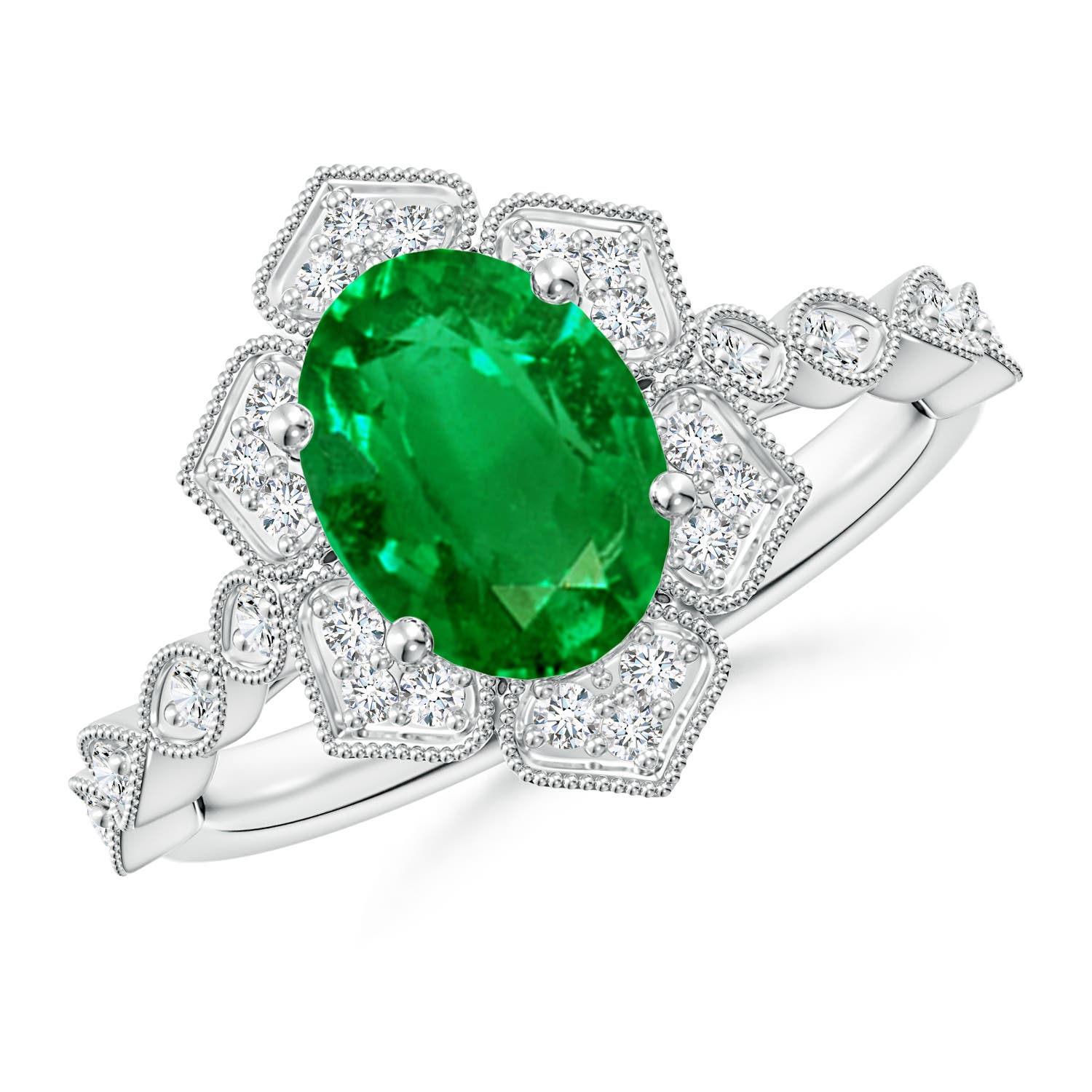 AAAA - Emerald / 1.76 CT / 14 KT White Gold