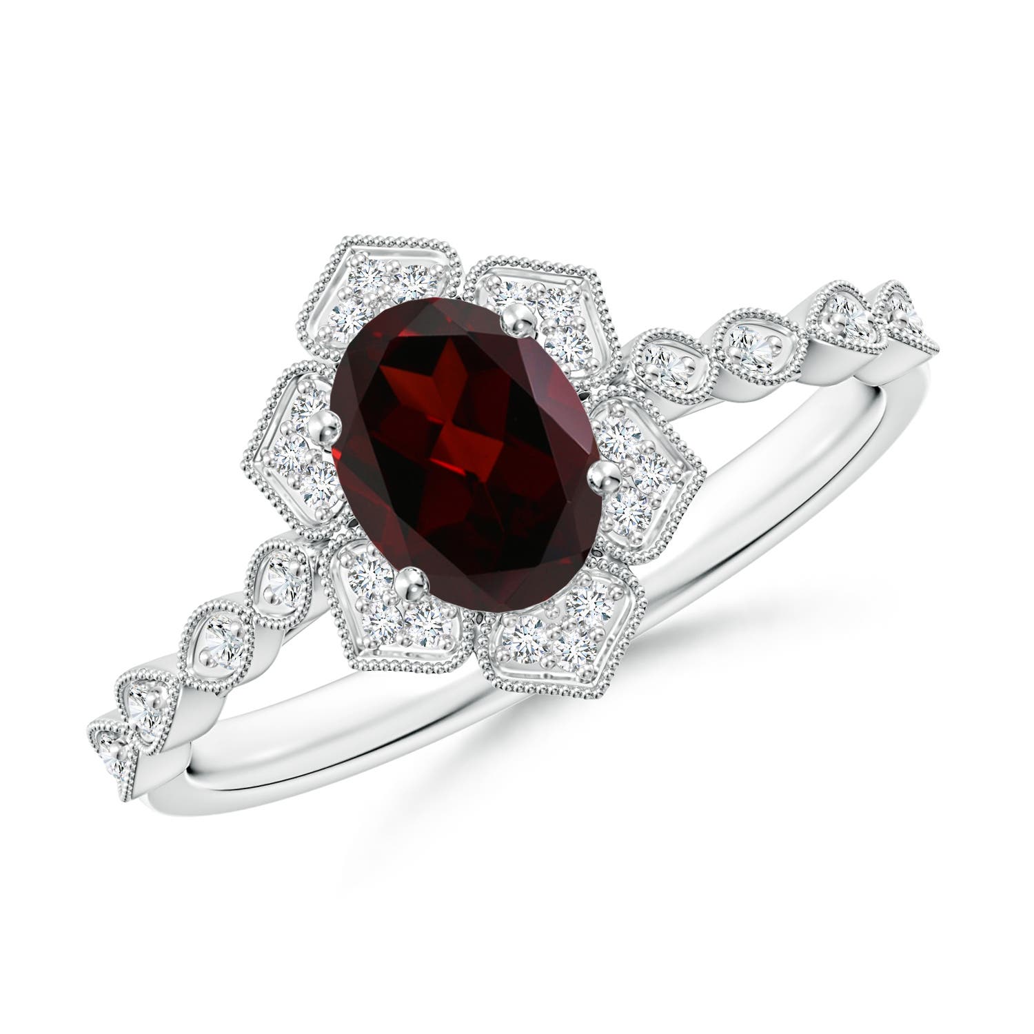 A - Garnet / 1.03 CT / 14 KT White Gold