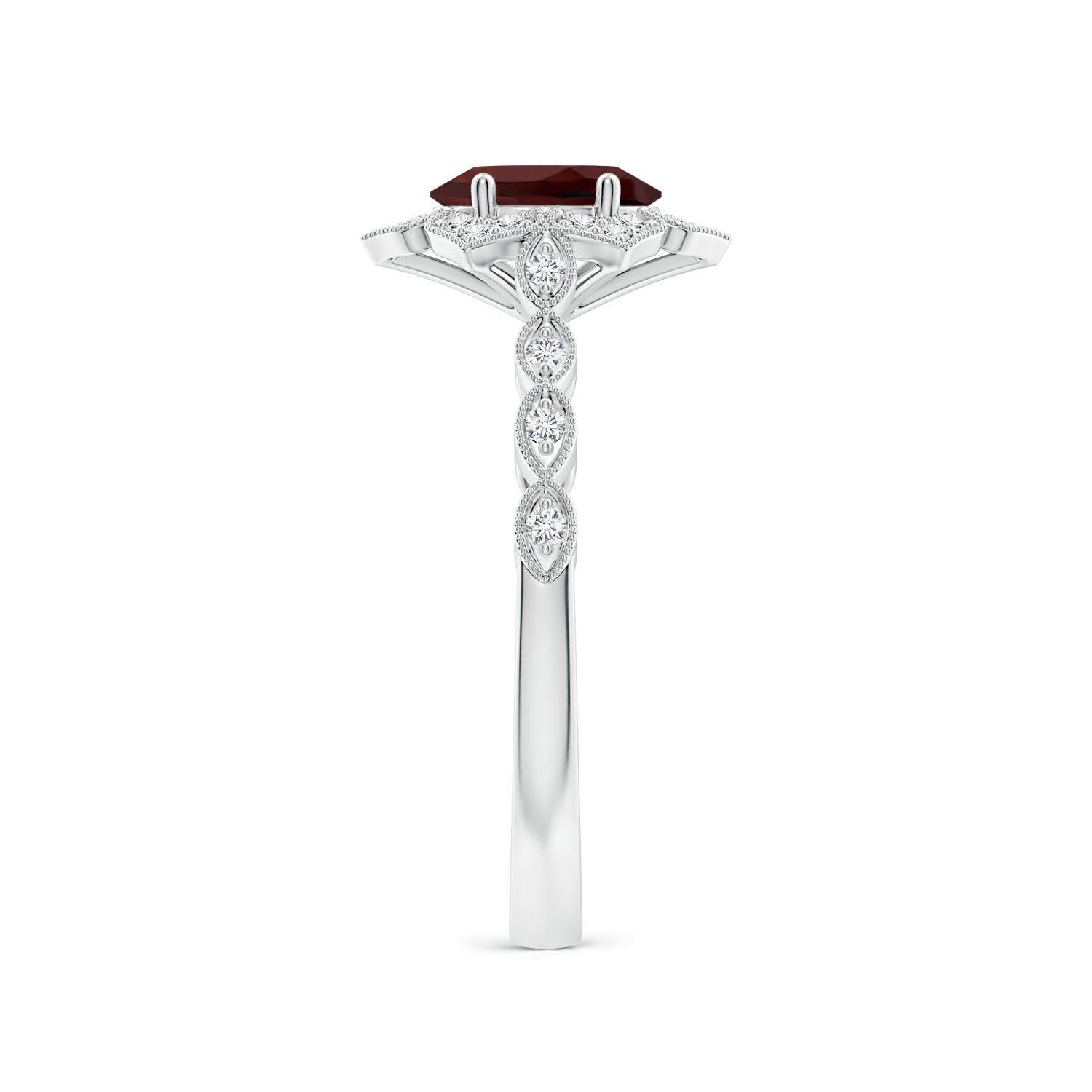 AA - Garnet / 1.03 CT / 14 KT White Gold