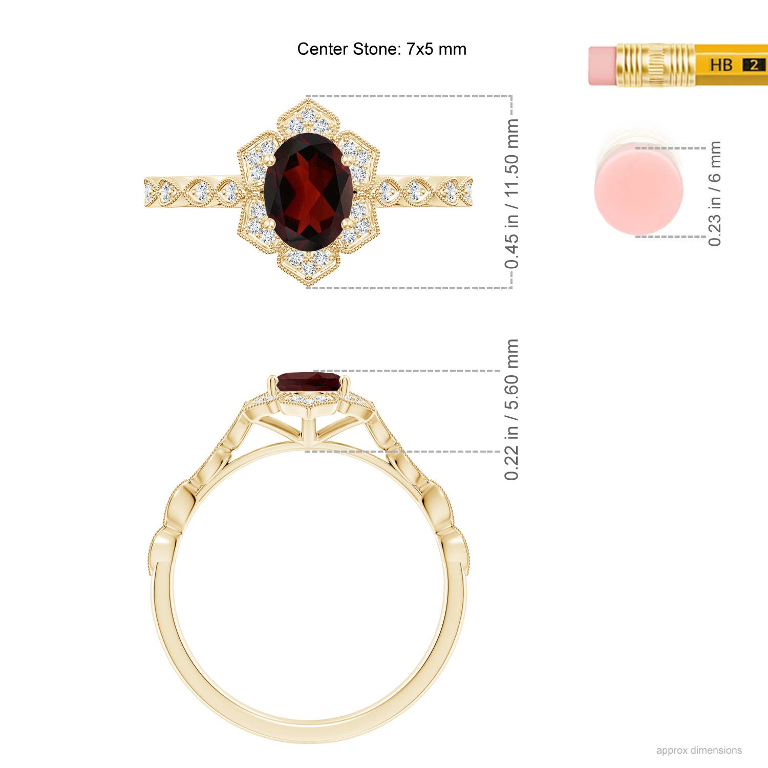 AA - Garnet / 1.03 CT / 14 KT Yellow Gold