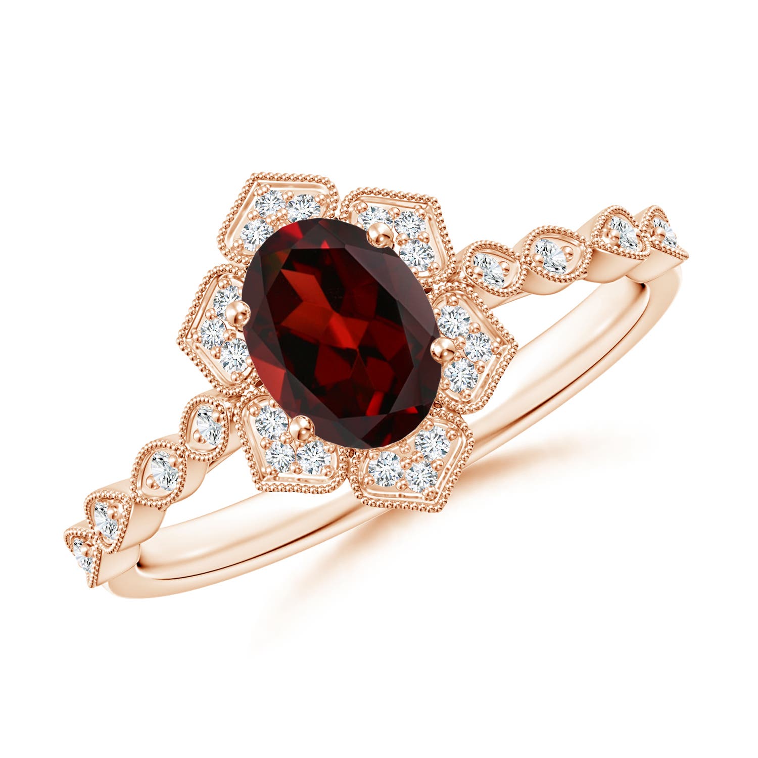 AAA - Garnet / 1.03 CT / 14 KT Rose Gold