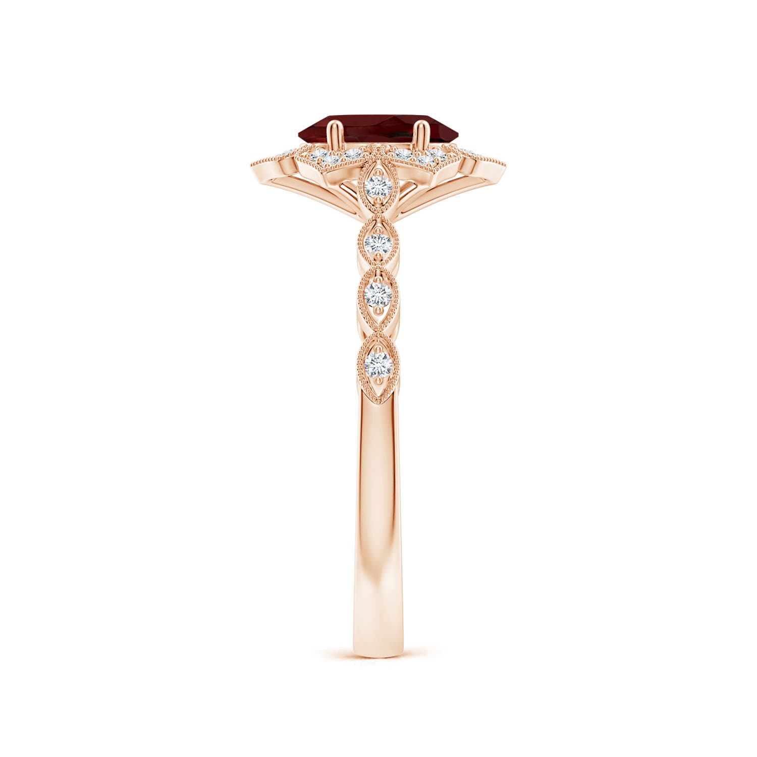 AAA - Garnet / 1.03 CT / 14 KT Rose Gold