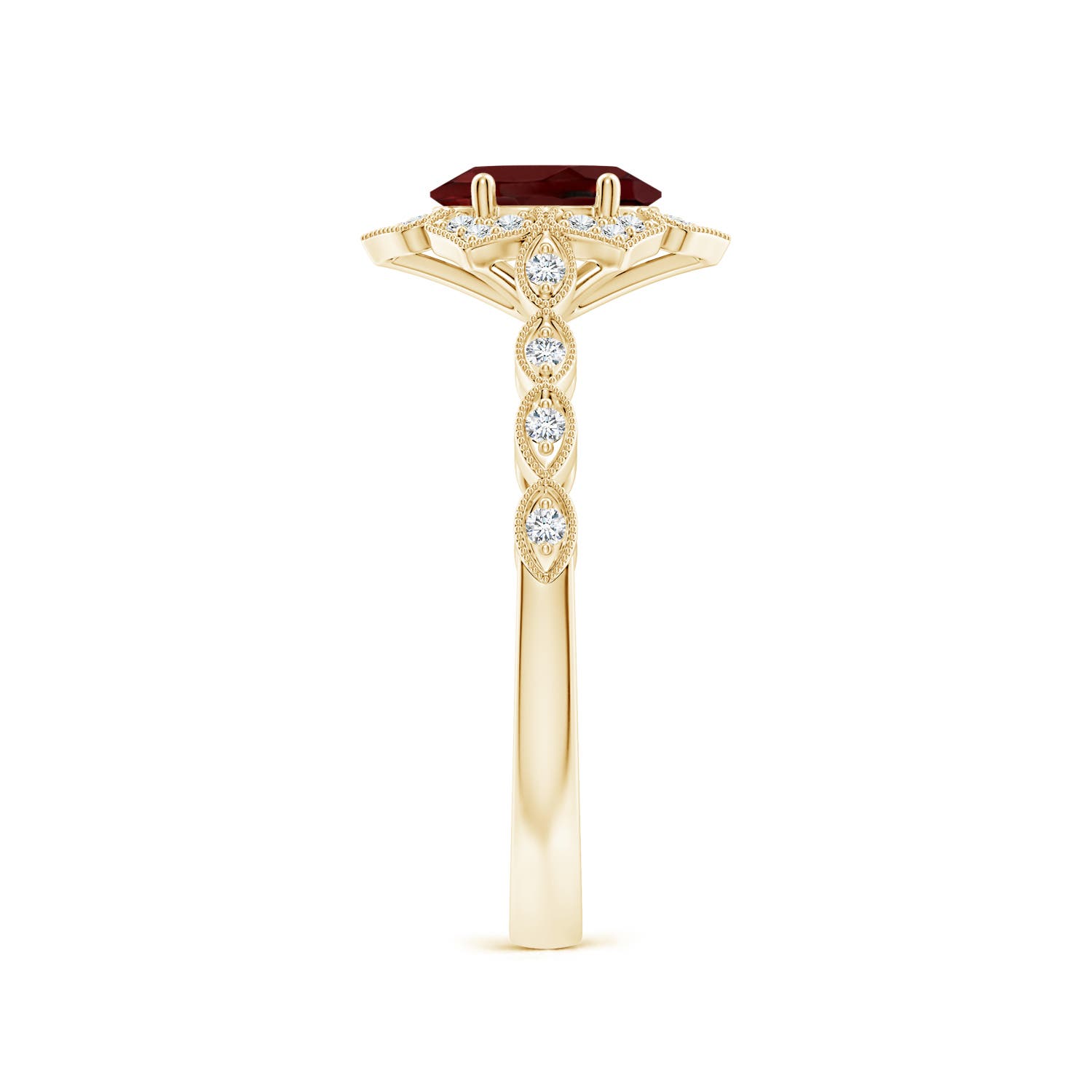 AAA - Garnet / 1.03 CT / 14 KT Yellow Gold