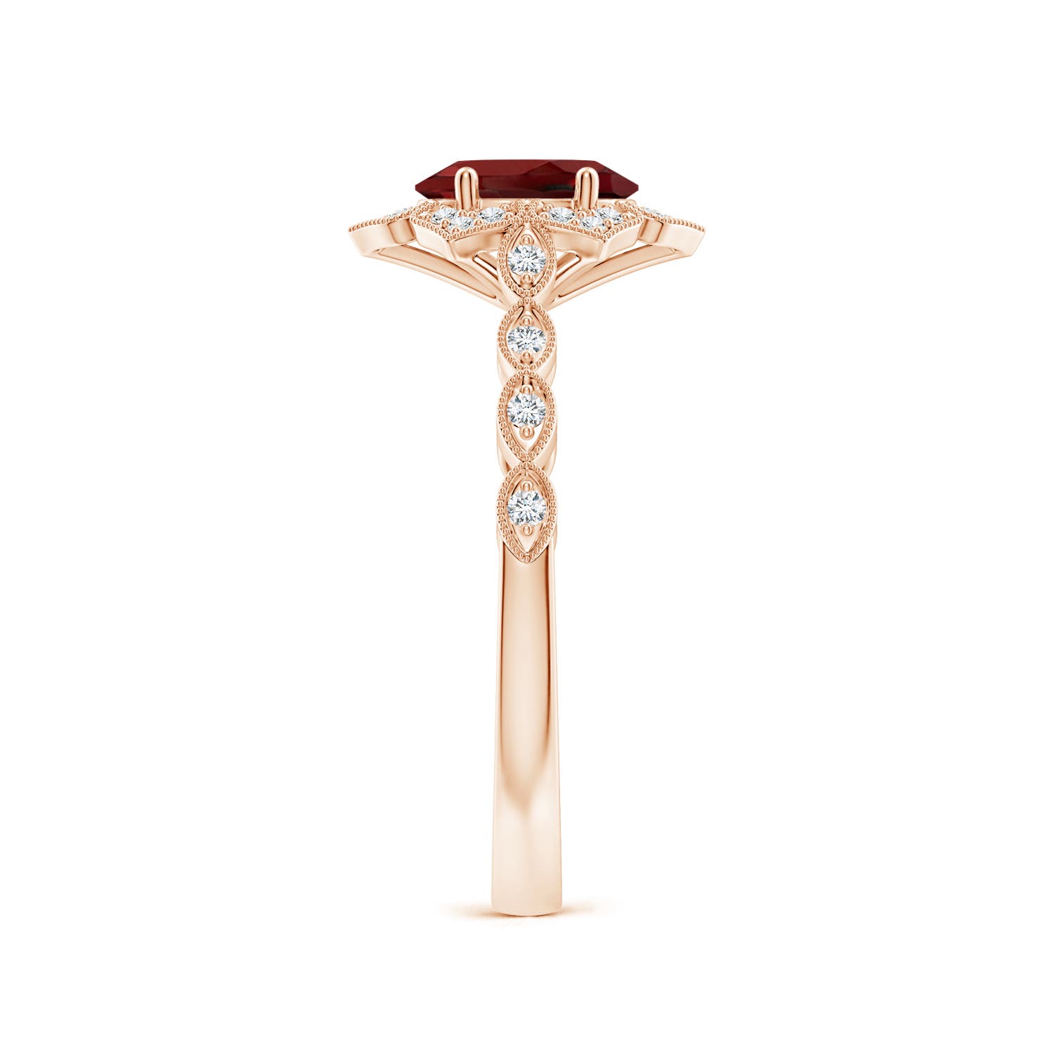 AAAA - Garnet / 1.03 CT / 14 KT Rose Gold