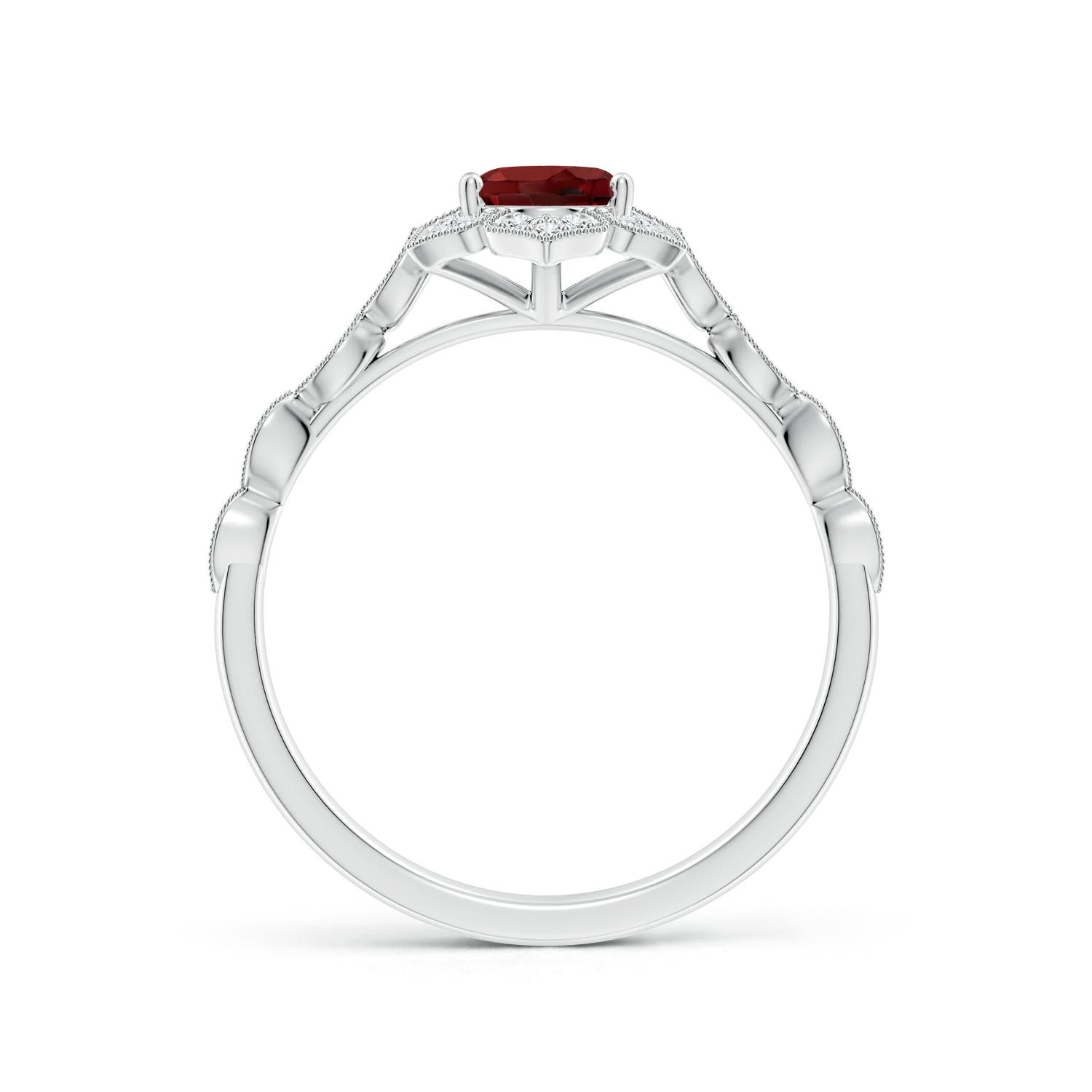 AAAA - Garnet / 1.03 CT / 14 KT White Gold