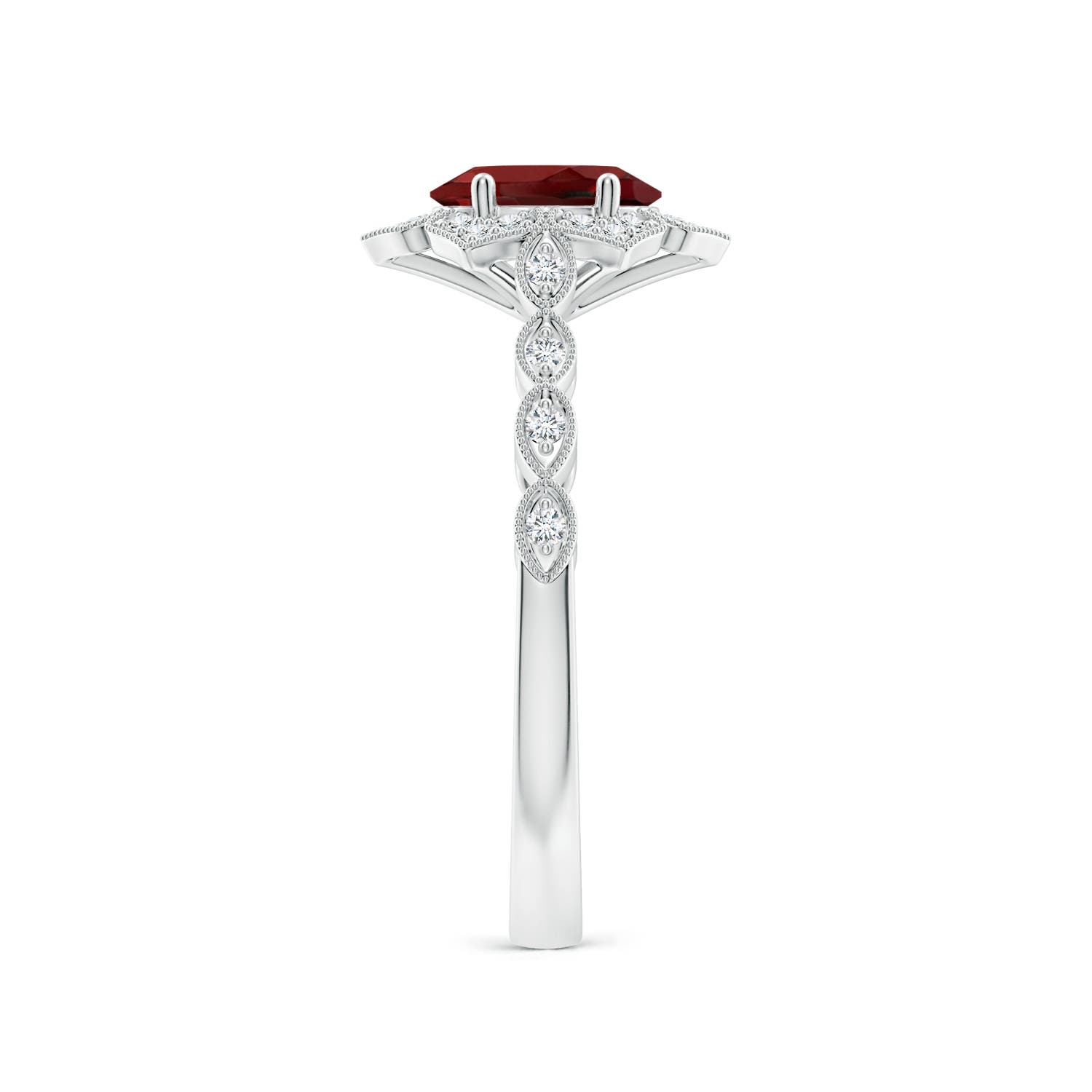 AAAA - Garnet / 1.03 CT / 14 KT White Gold