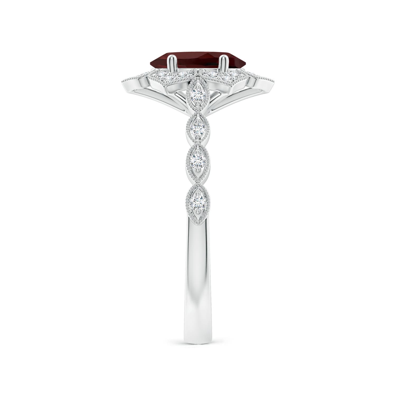 AA - Garnet / 1.63 CT / 14 KT White Gold