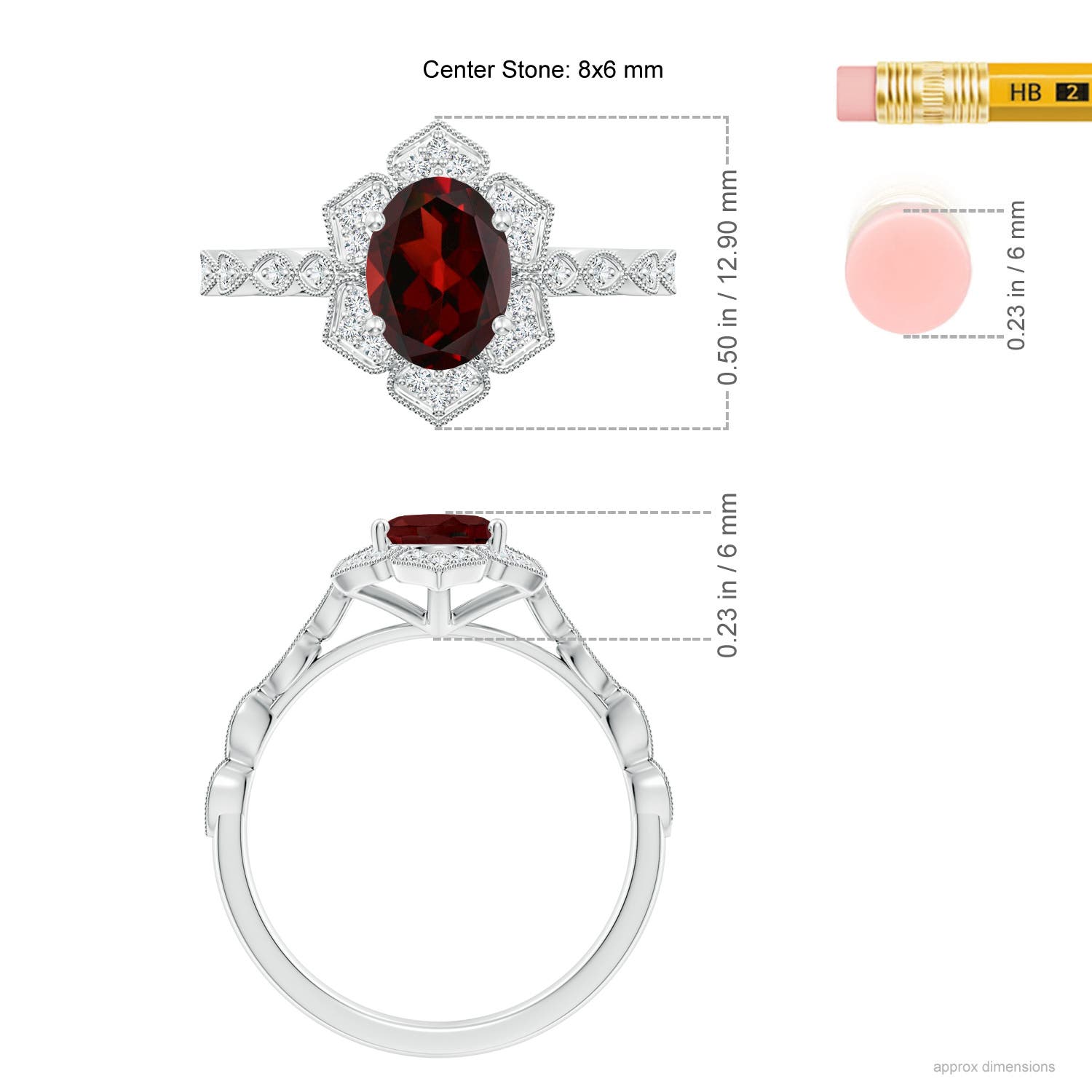 AAA - Garnet / 1.63 CT / 14 KT White Gold