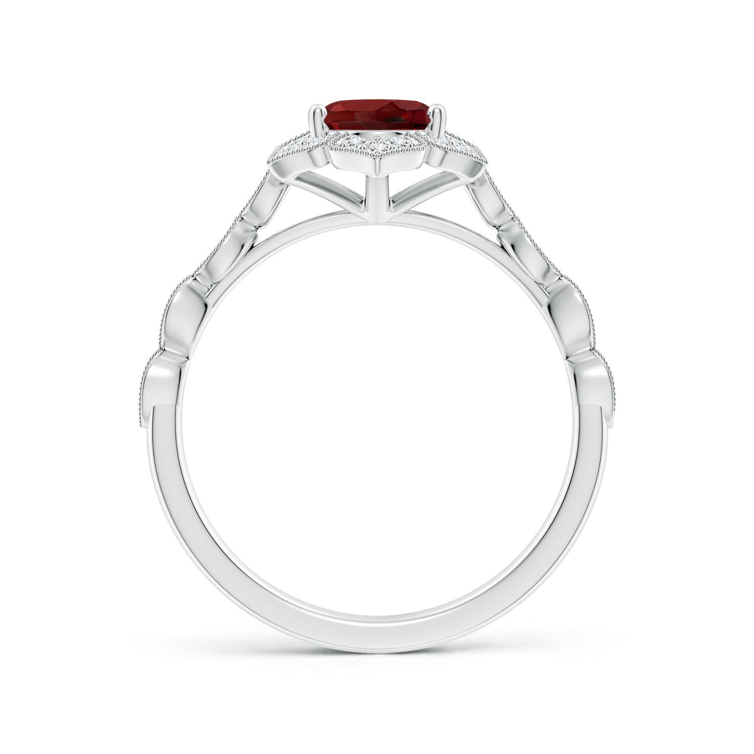 AAAA - Garnet / 1.63 CT / 14 KT White Gold