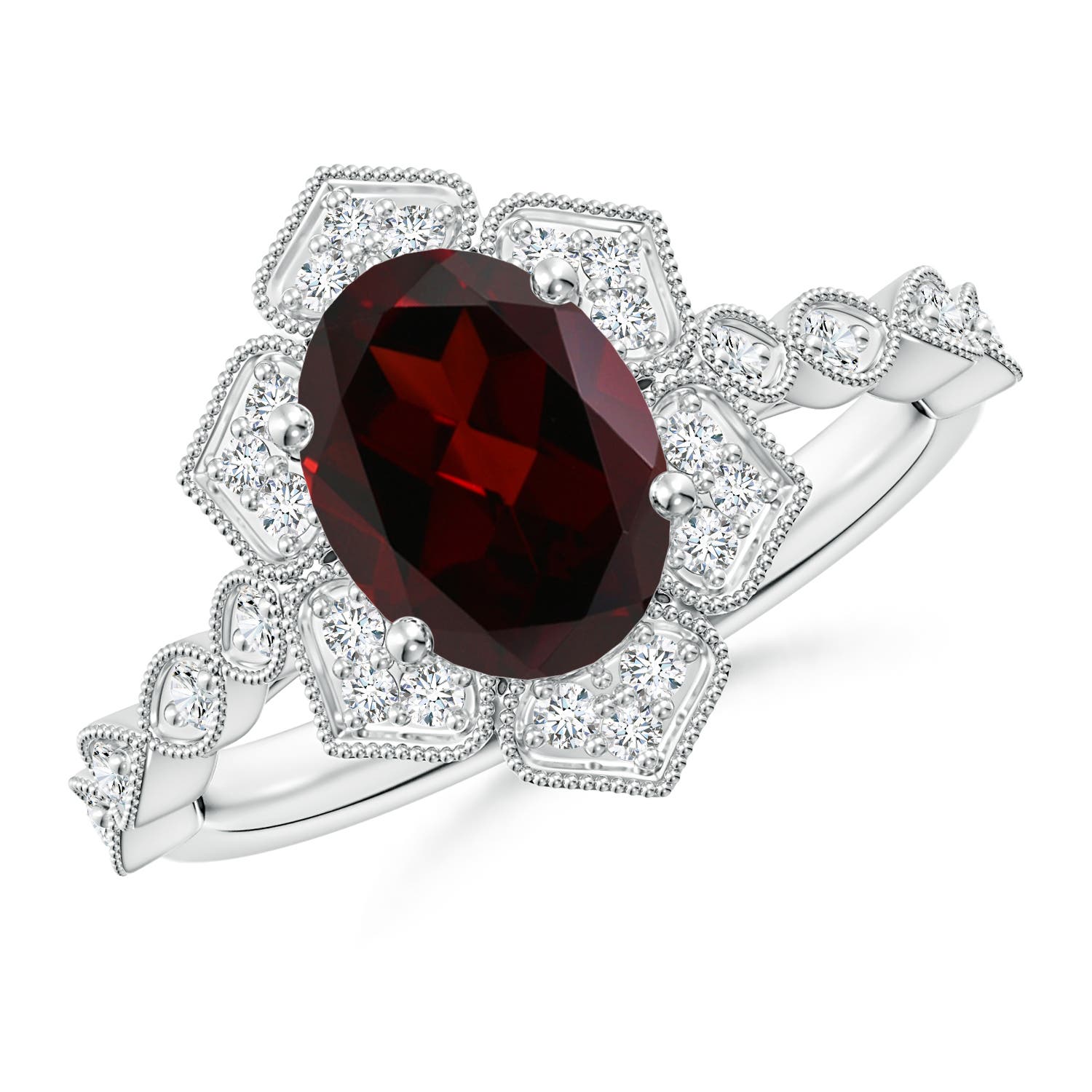 A - Garnet / 2.26 CT / 14 KT White Gold