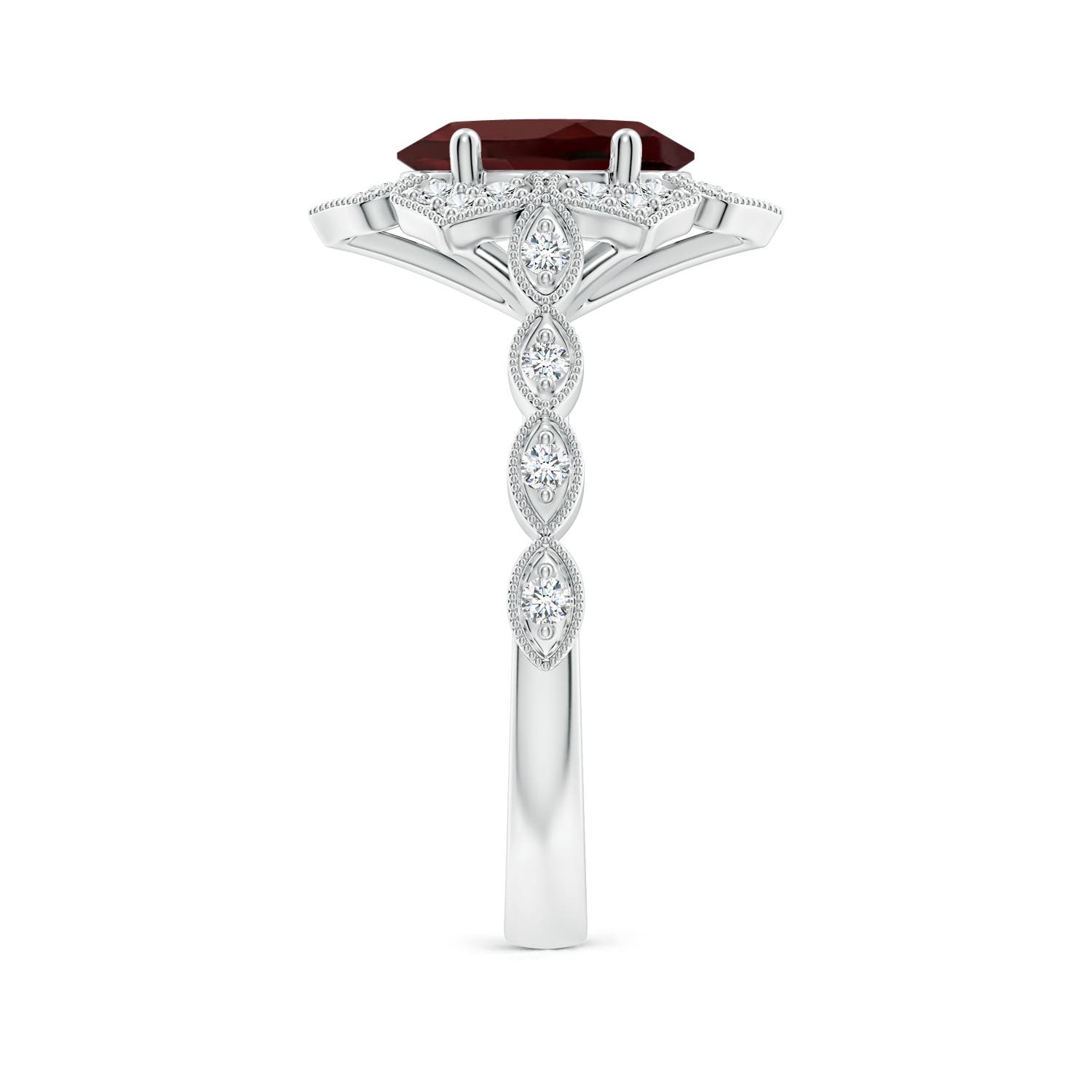 AA - Garnet / 2.26 CT / 14 KT White Gold