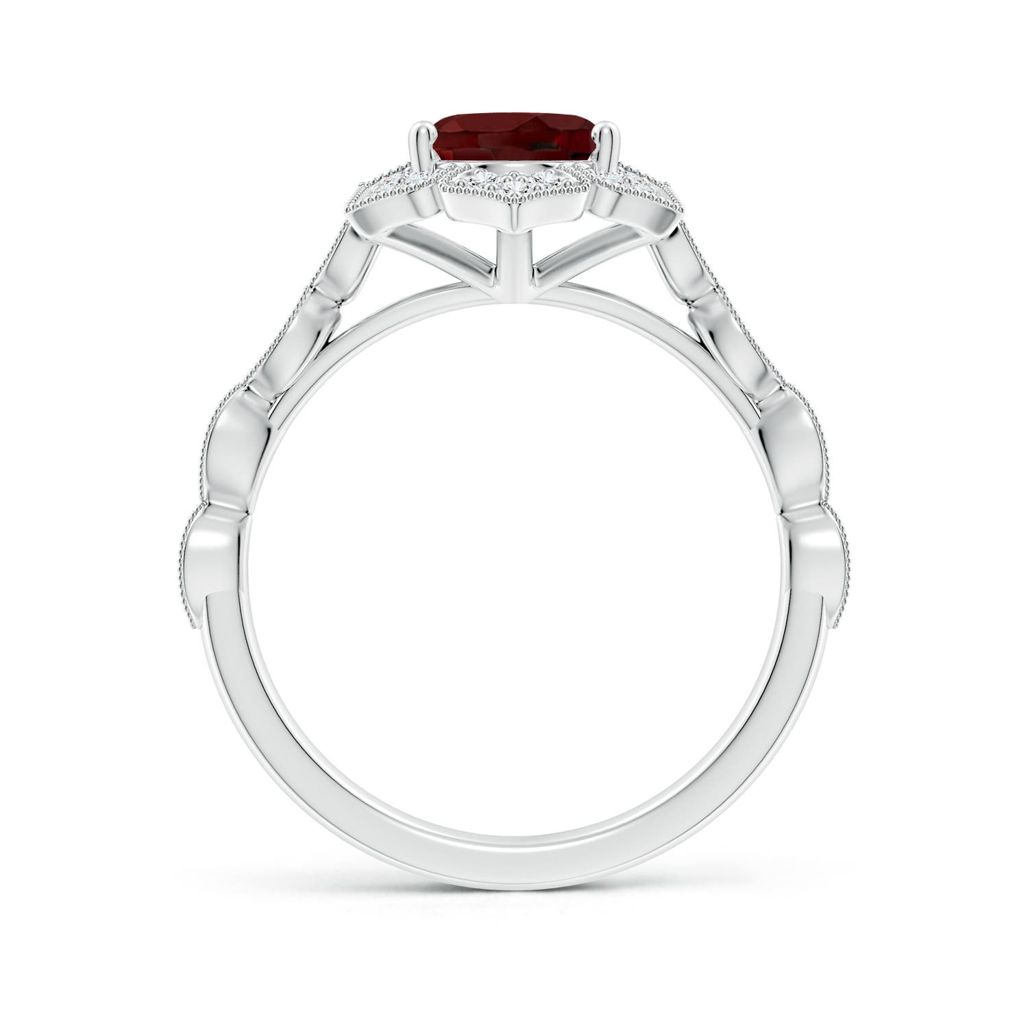 AAA - Garnet / 2.26 CT / 14 KT White Gold