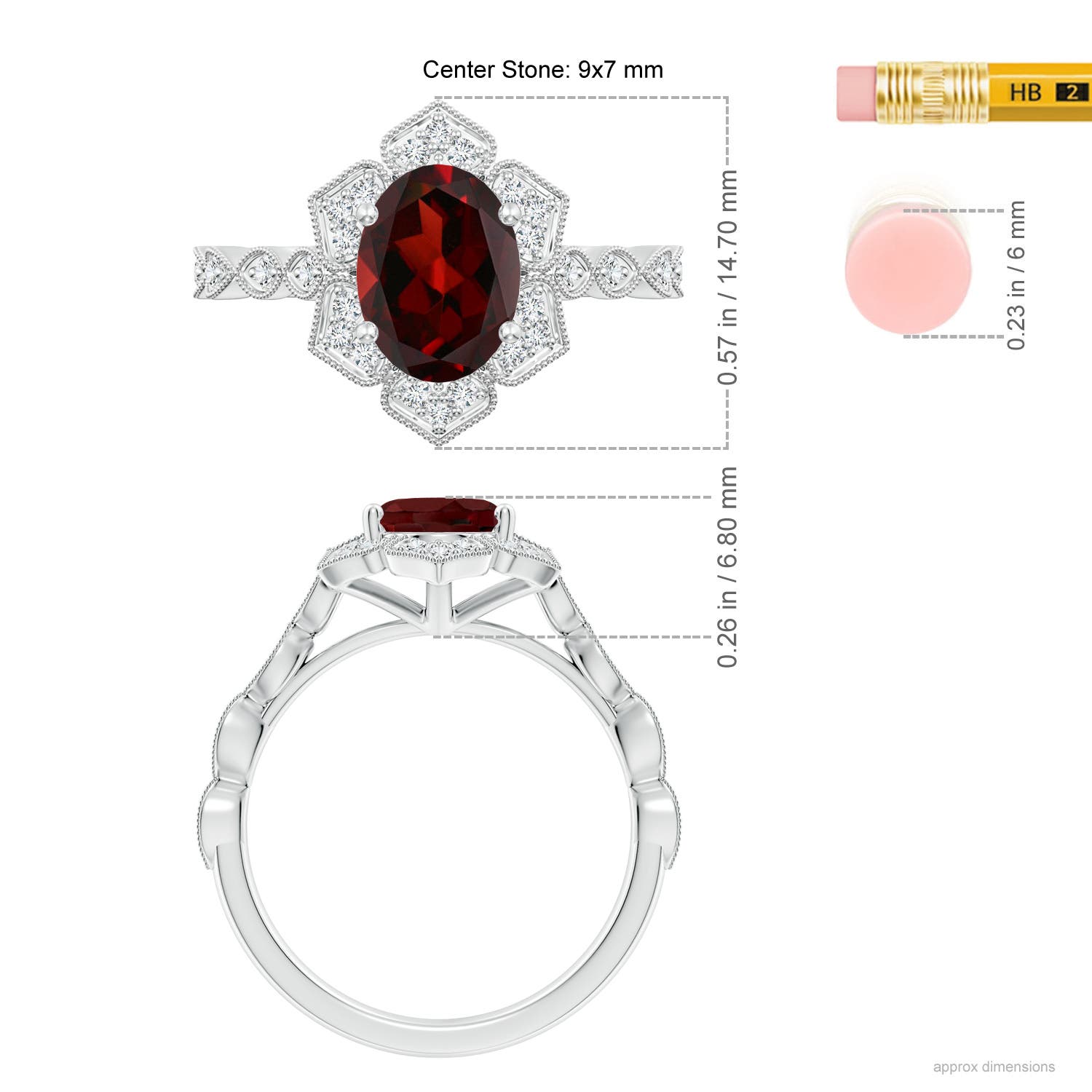 AAA - Garnet / 2.26 CT / 14 KT White Gold