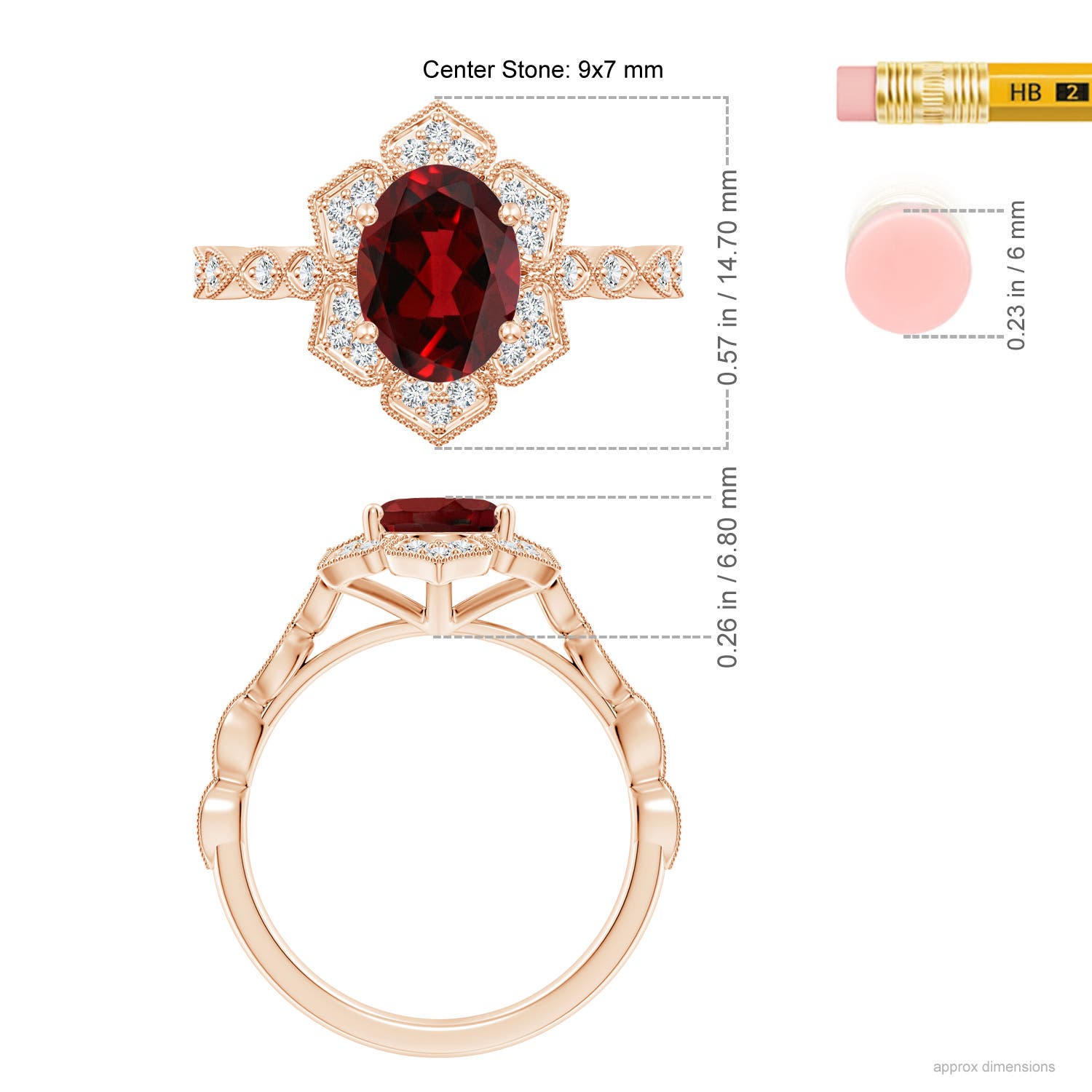 AAAA - Garnet / 2.26 CT / 14 KT Rose Gold