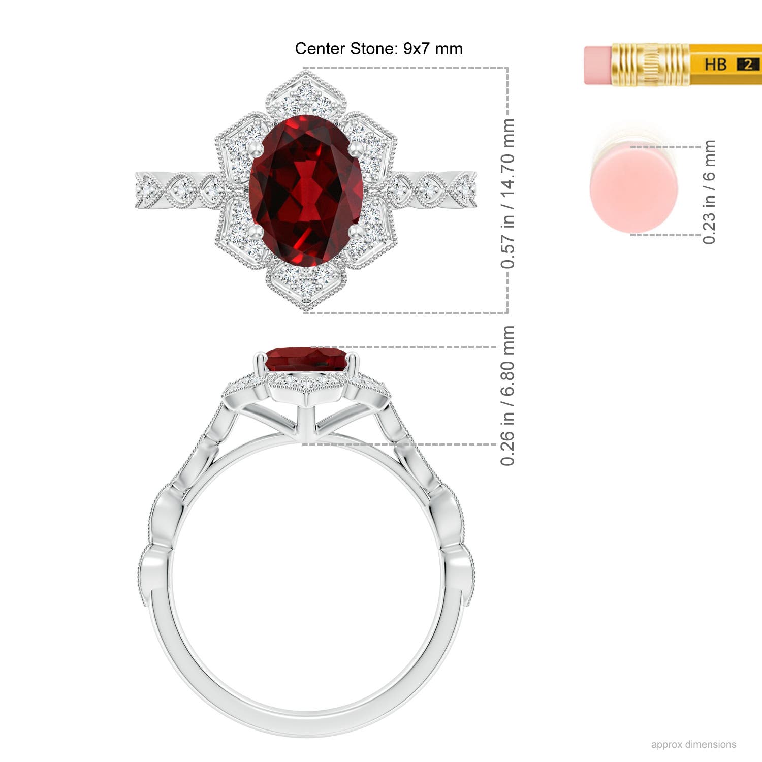 AAAA - Garnet / 2.26 CT / 14 KT White Gold