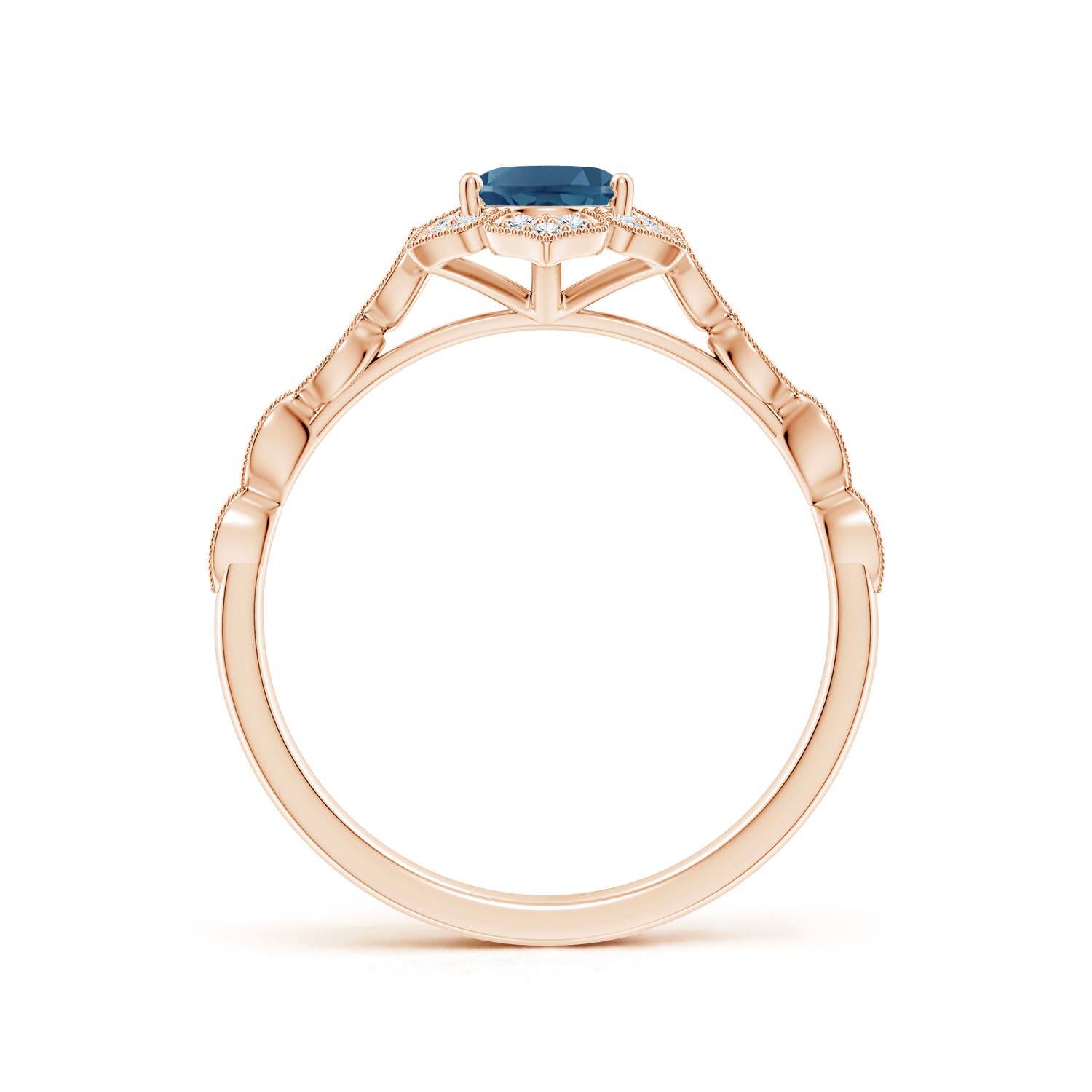 AA - London Blue Topaz / 1.08 CT / 14 KT Rose Gold