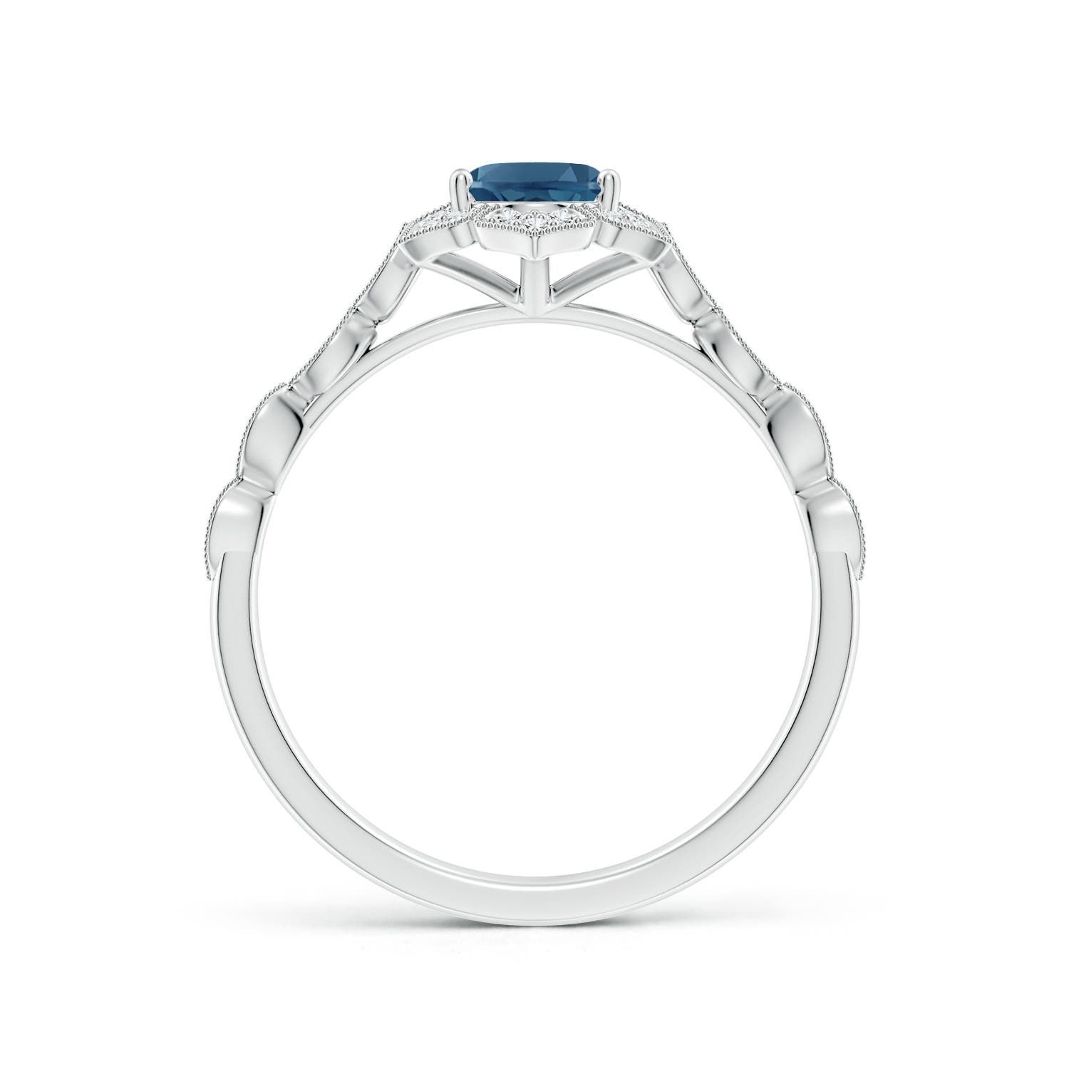 AA - London Blue Topaz / 1.08 CT / 14 KT White Gold