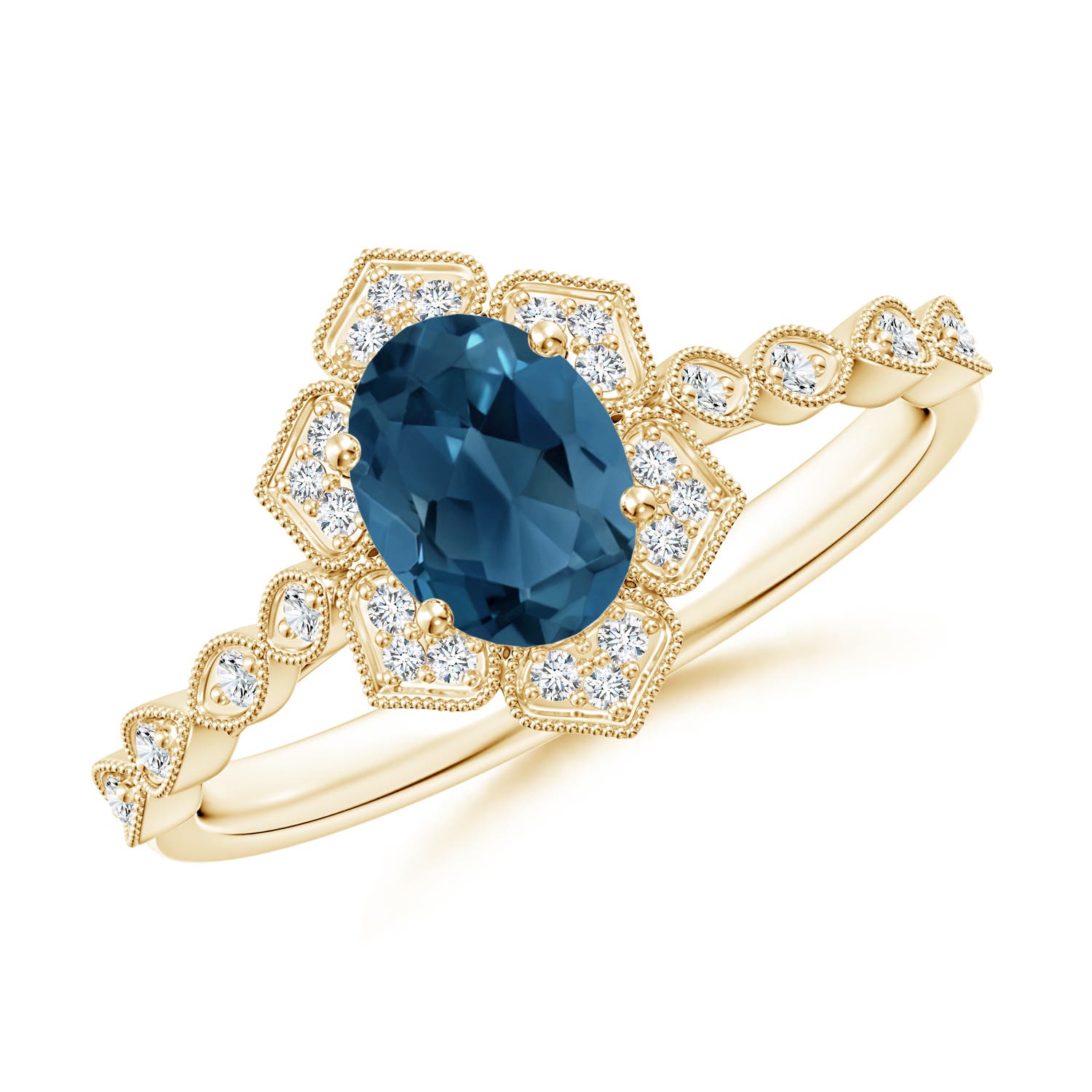 AA - London Blue Topaz / 1.08 CT / 14 KT Yellow Gold