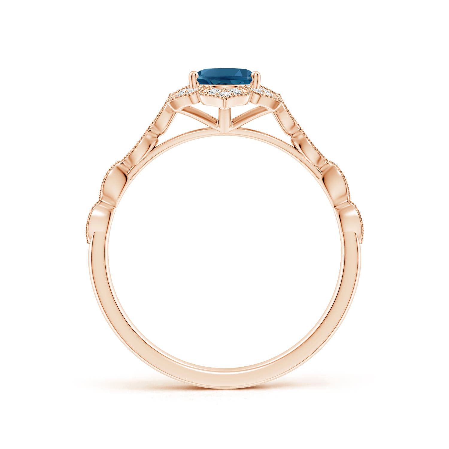 AAA - London Blue Topaz / 1.08 CT / 14 KT Rose Gold