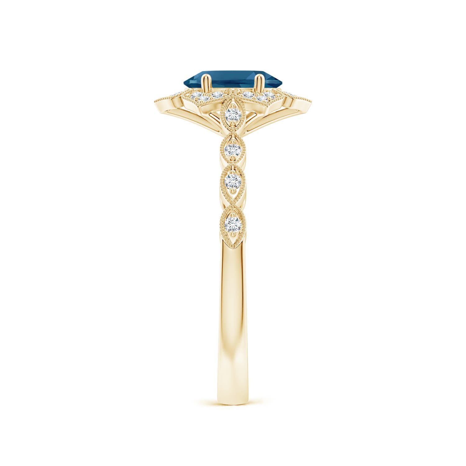 AAA - London Blue Topaz / 1.08 CT / 14 KT Yellow Gold