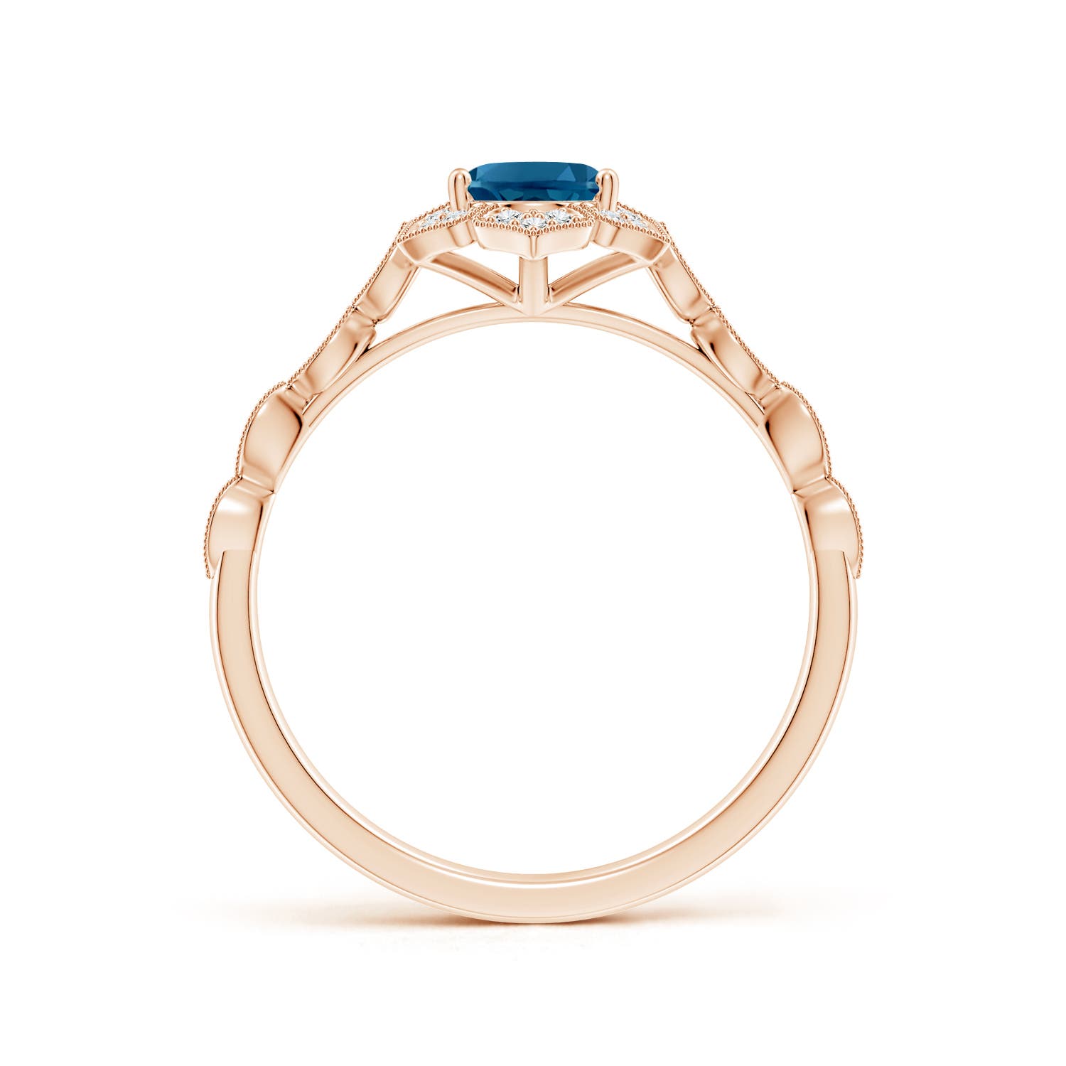 AAAA - London Blue Topaz / 1.08 CT / 14 KT Rose Gold