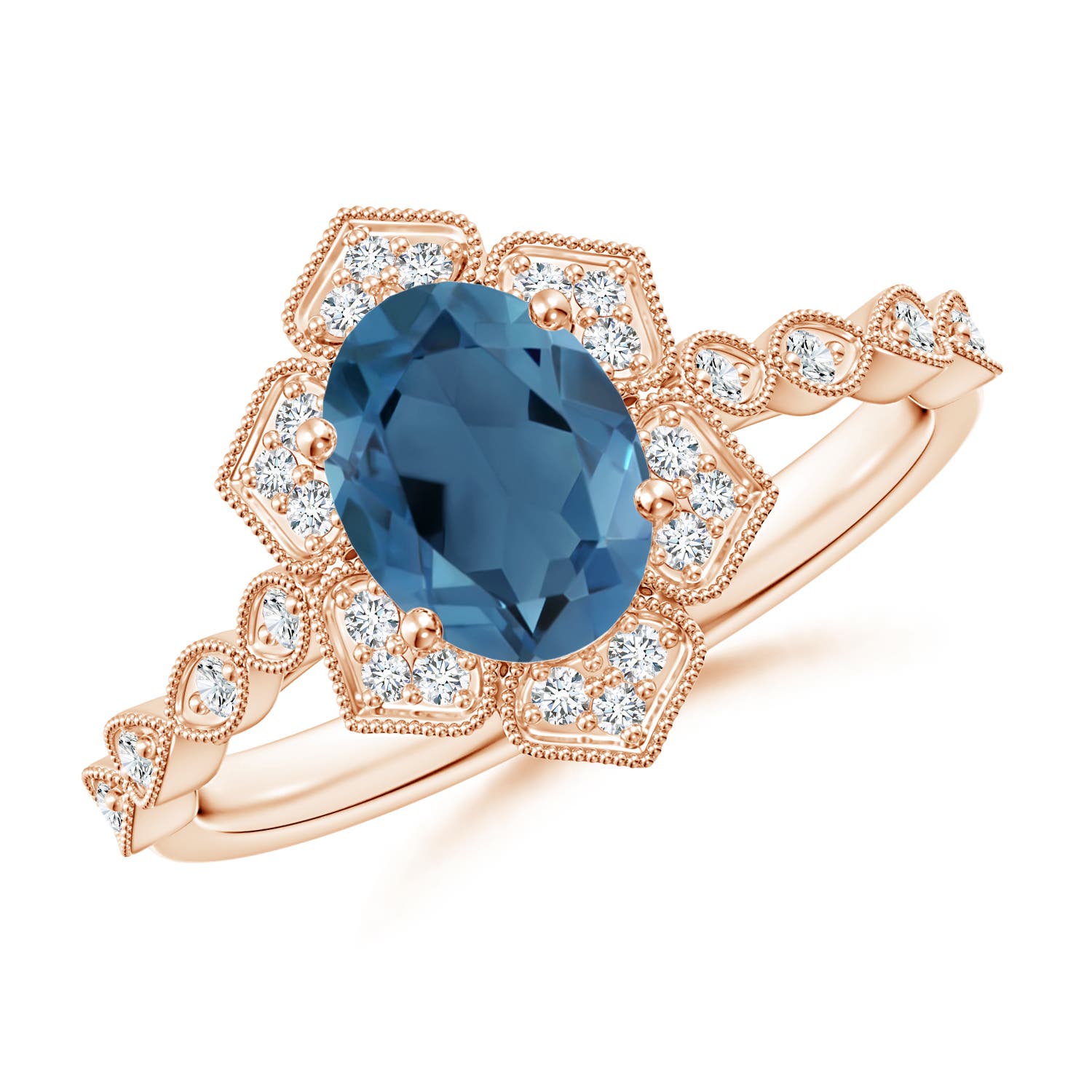 A - London Blue Topaz / 1.68 CT / 14 KT Rose Gold