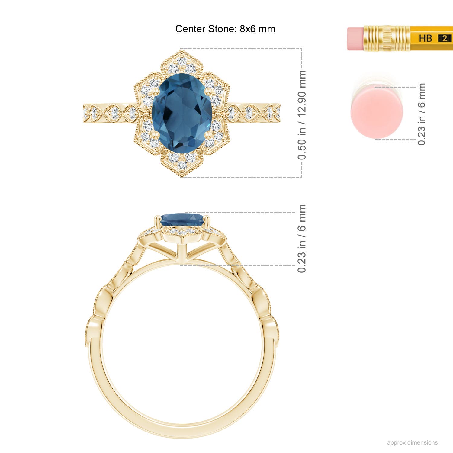 A - London Blue Topaz / 1.68 CT / 14 KT Yellow Gold