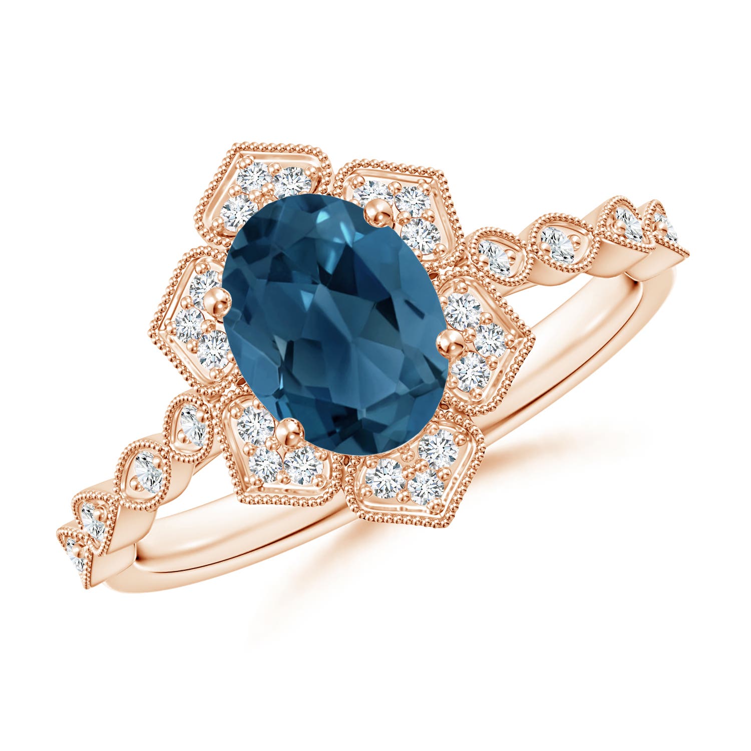 AA - London Blue Topaz / 1.68 CT / 14 KT Rose Gold