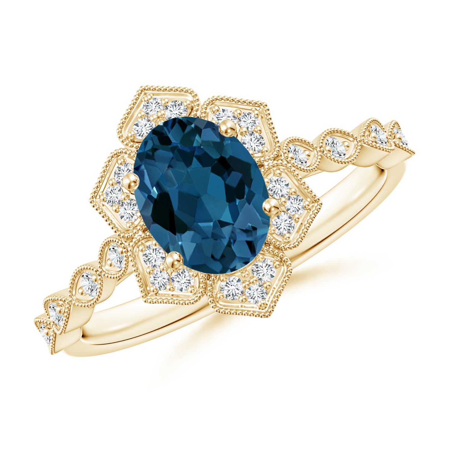 AAA - London Blue Topaz / 1.68 CT / 14 KT Yellow Gold