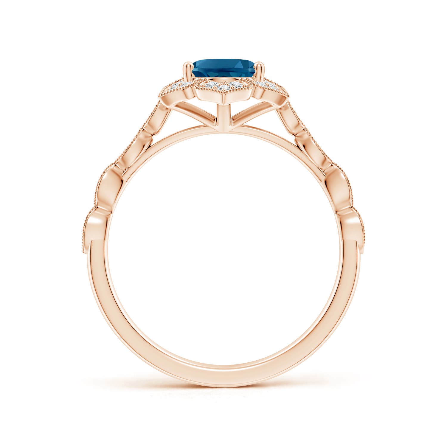 AAAA - London Blue Topaz / 1.68 CT / 14 KT Rose Gold