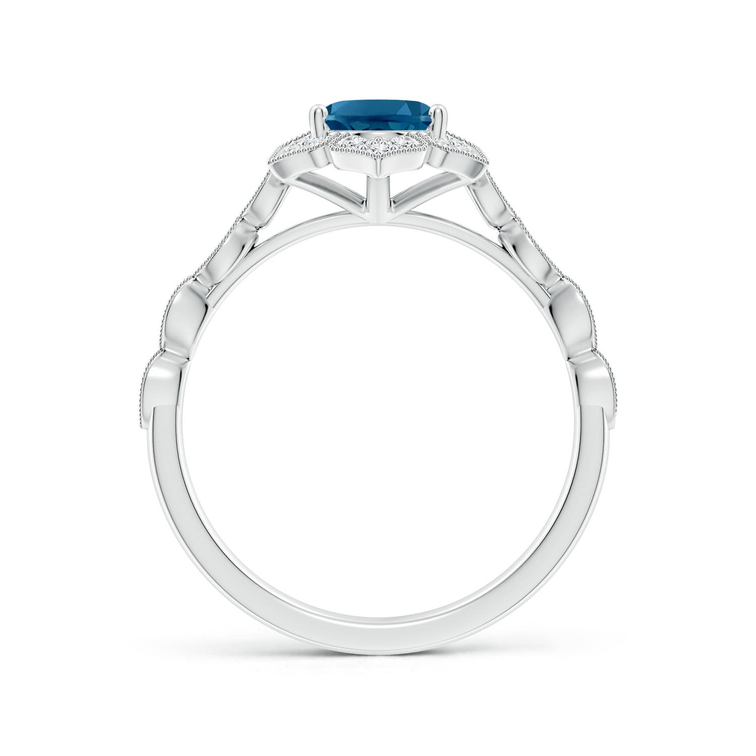 AAAA - London Blue Topaz / 1.68 CT / 14 KT White Gold