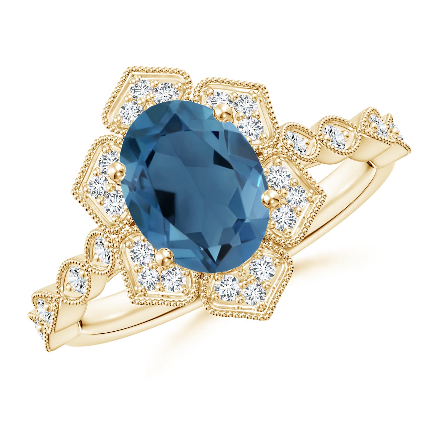 A - London Blue Topaz / 2.51 CT / 14 KT Yellow Gold