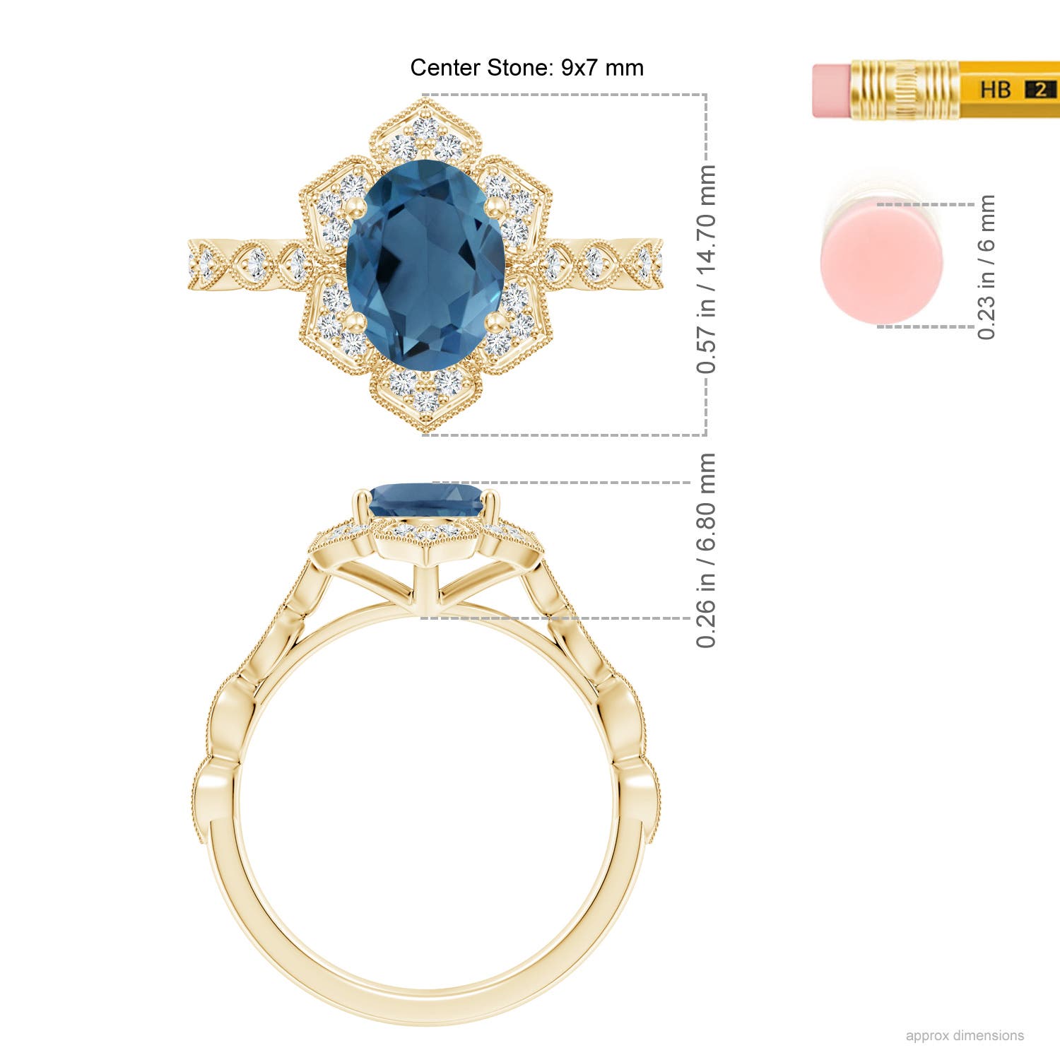 A - London Blue Topaz / 2.51 CT / 14 KT Yellow Gold