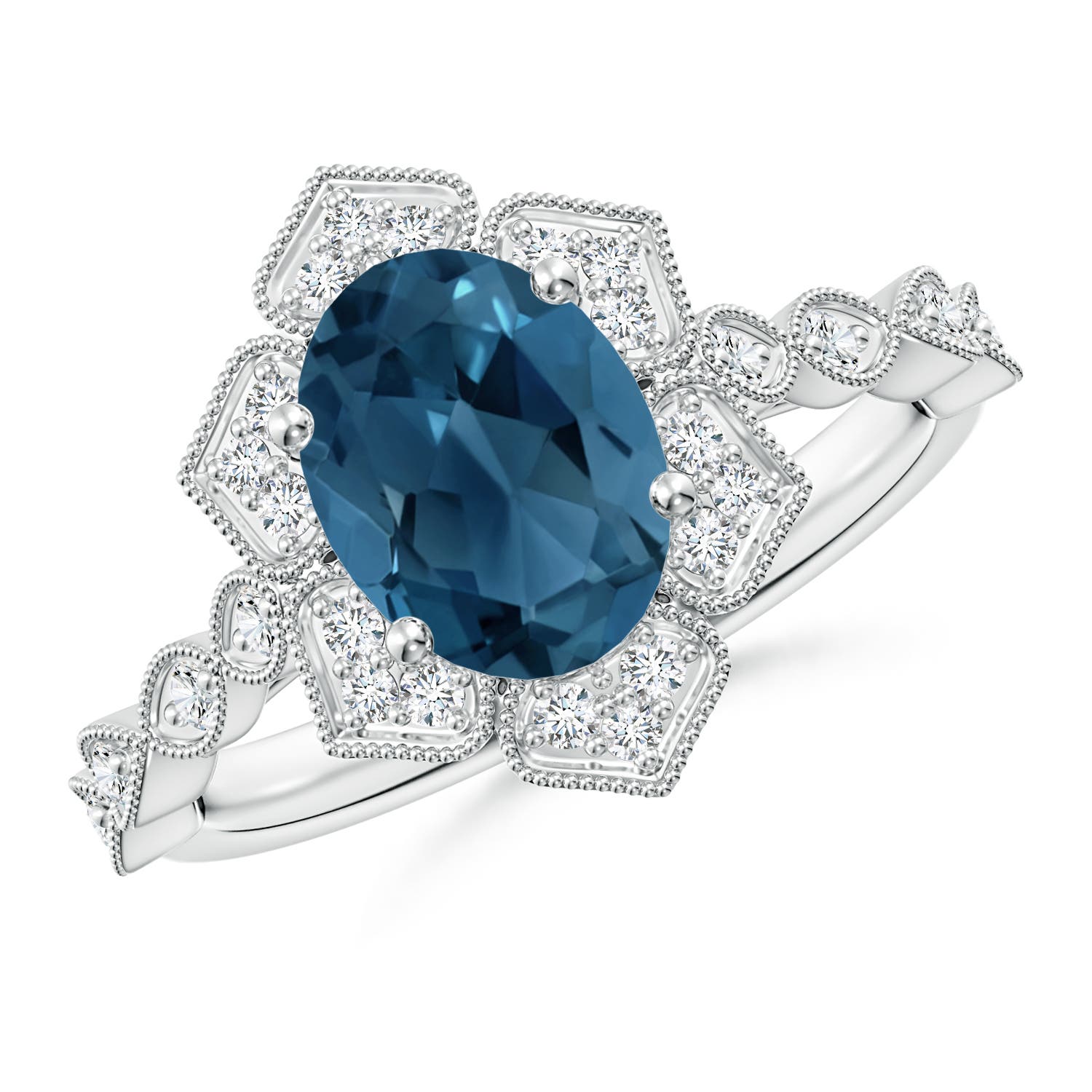 AA - London Blue Topaz / 2.51 CT / 14 KT White Gold