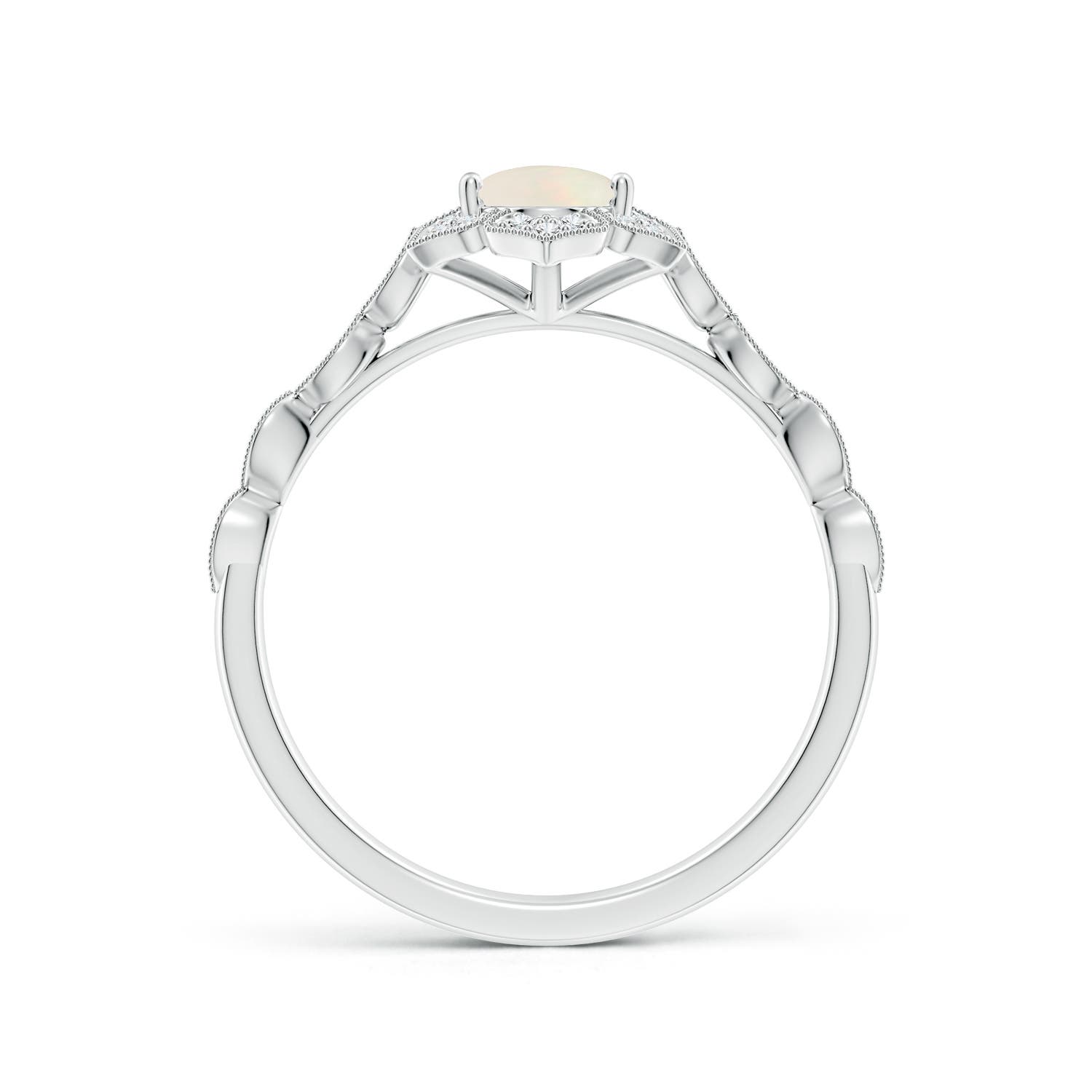 A - Opal / 0.58 CT / 14 KT White Gold